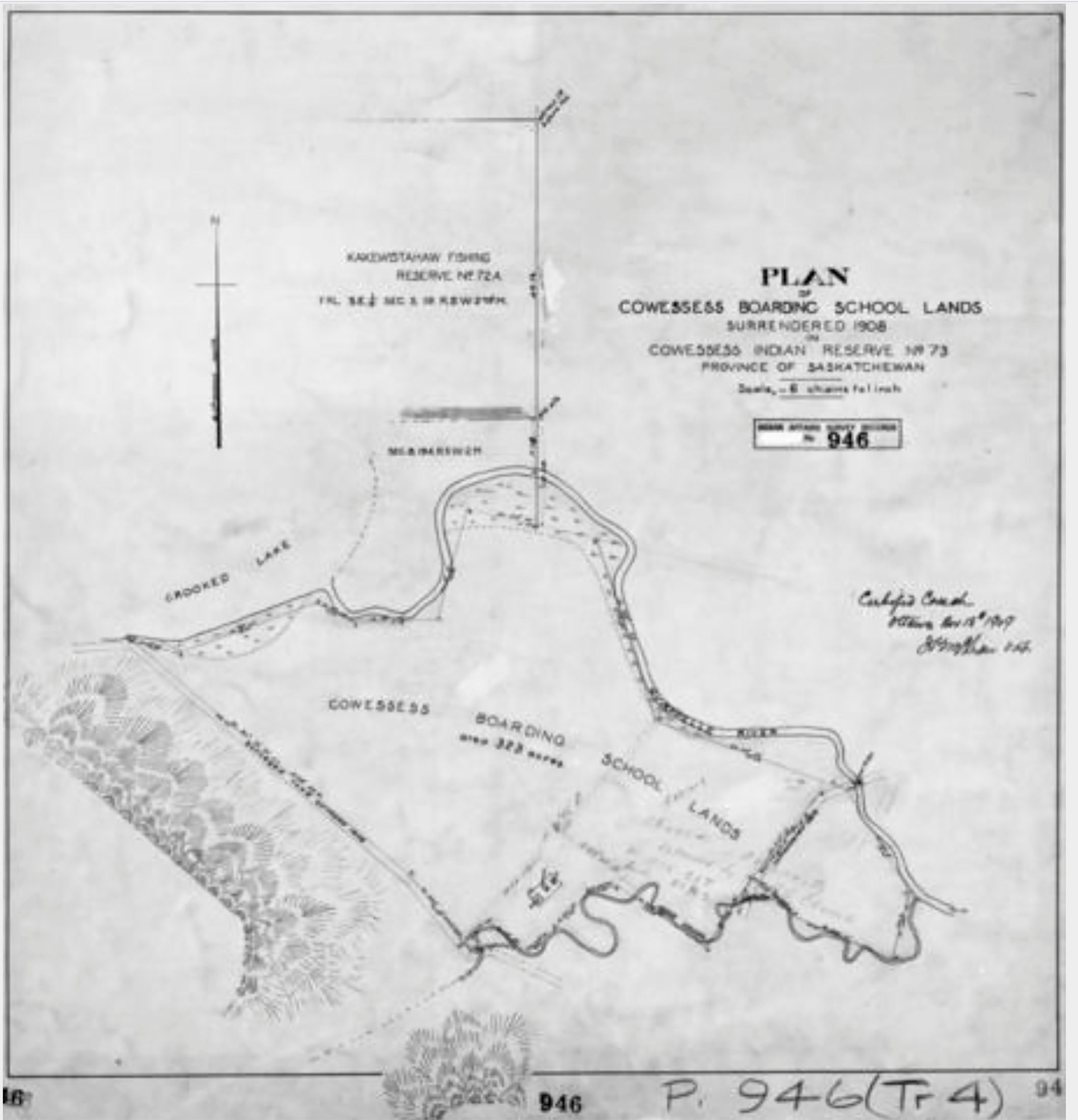 The area of the Marieval Indian Residential School is seen in an undated map on the Cowessess Reserve near Grayson