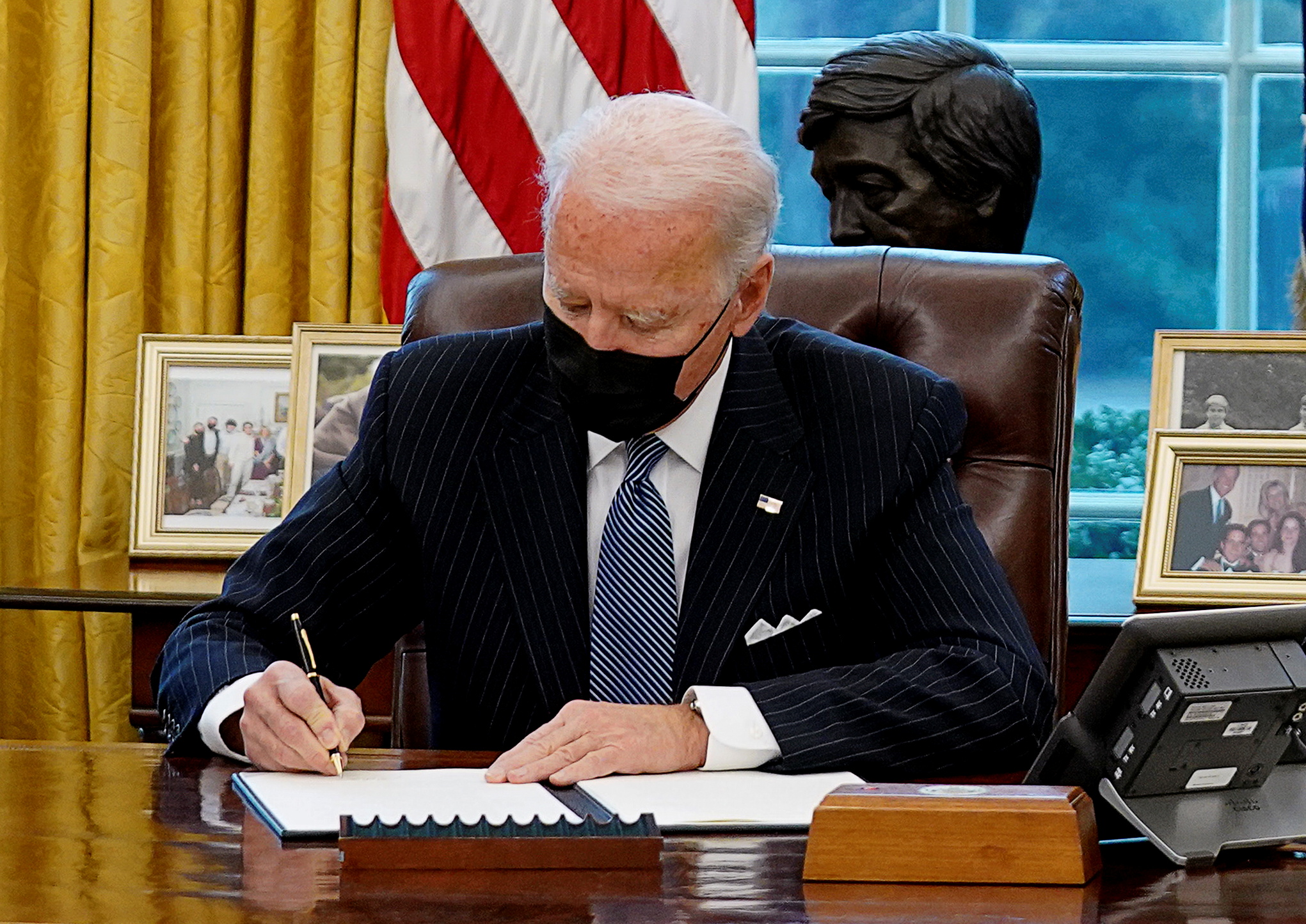 U.S. President Biden meets with new U.S. Defense Secretary Lloyd Austin at the White House in Washington