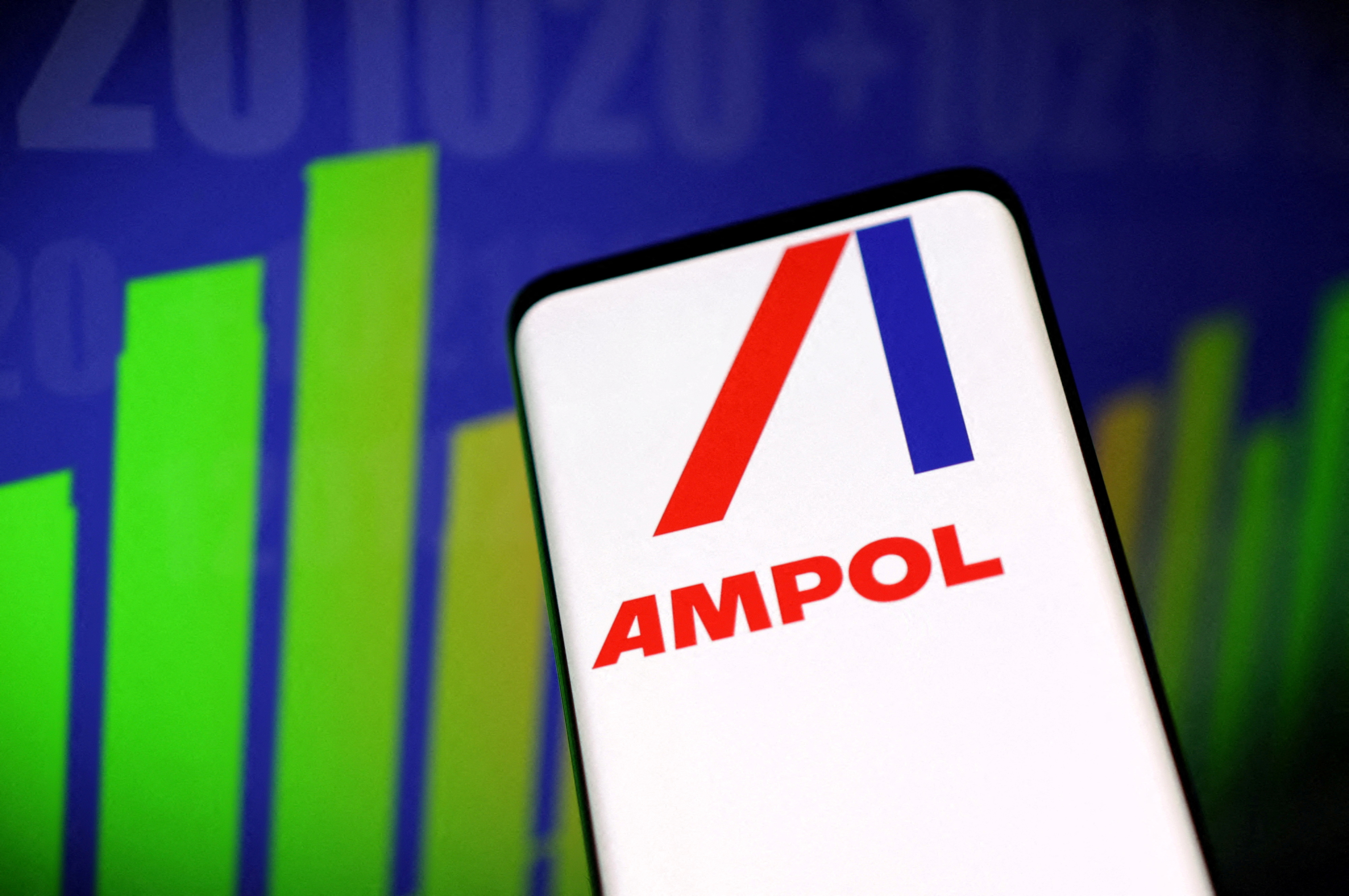 Illustration shows Ampol Ltd logo