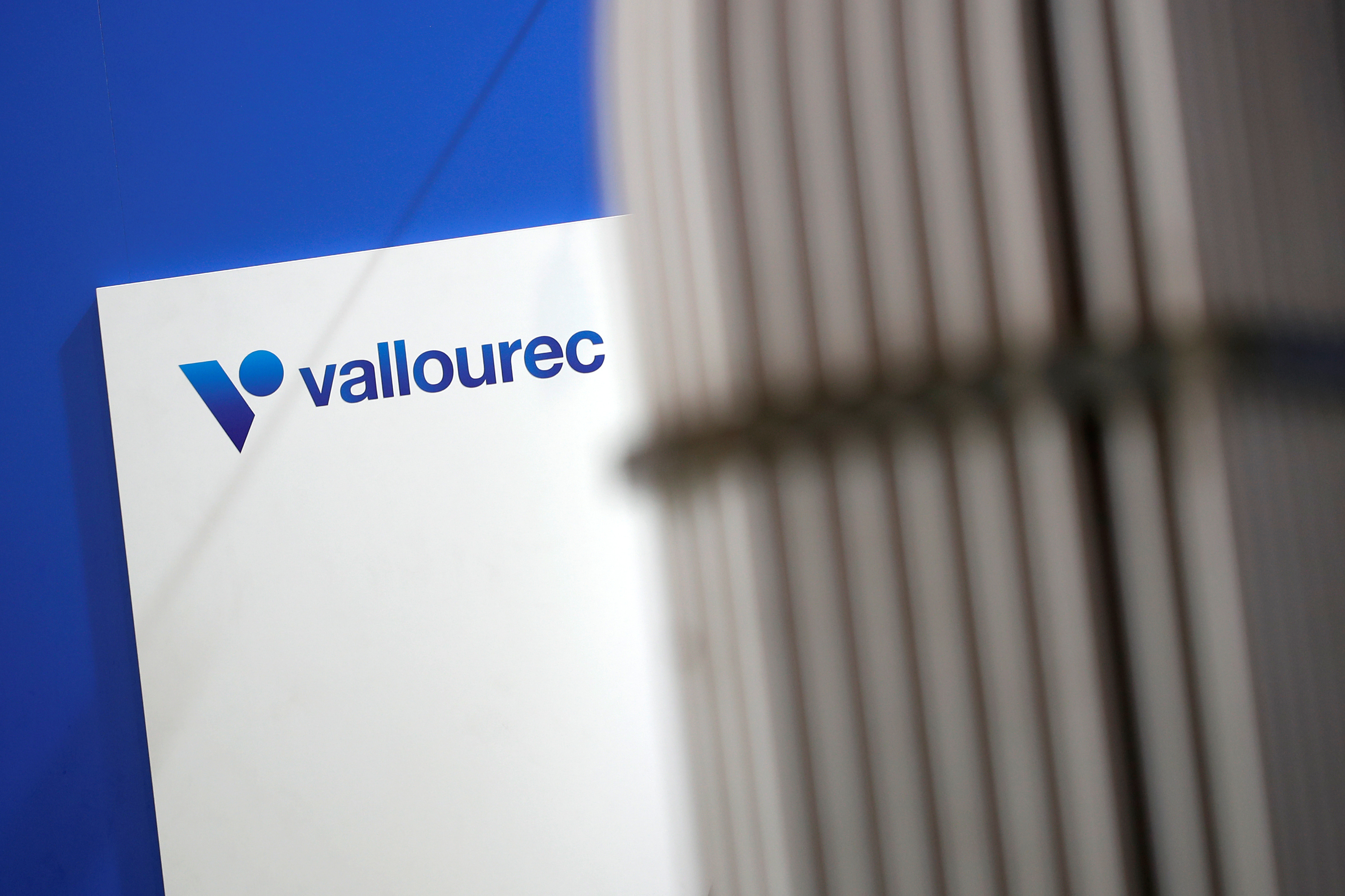 The logo of Vallourec is pictured at the World Nuclear Exhibition (WNE), the trade fair event for the global nuclear community in Villepinte near Paris