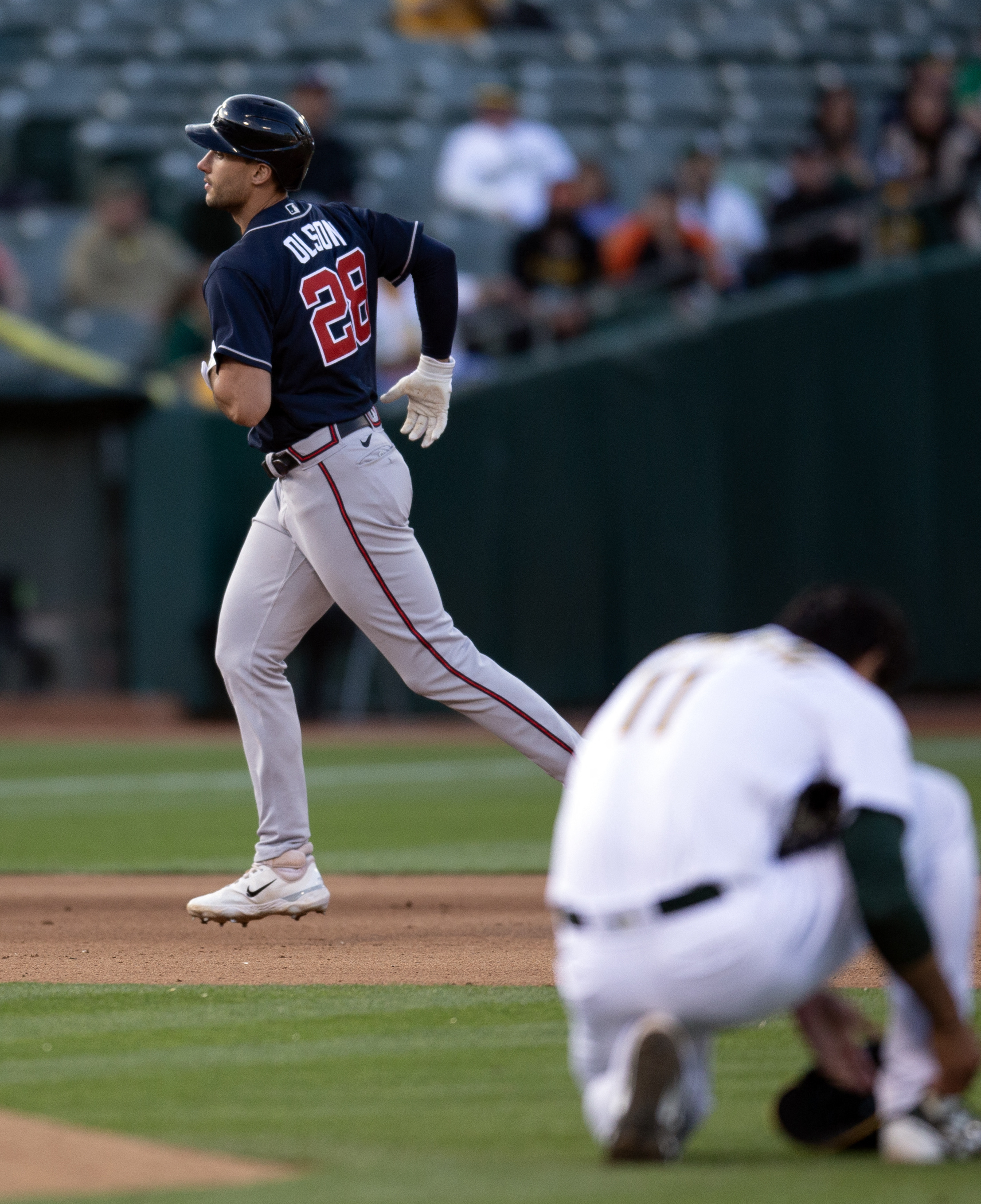 Athletics beat Braves to snap 11-game losing streak