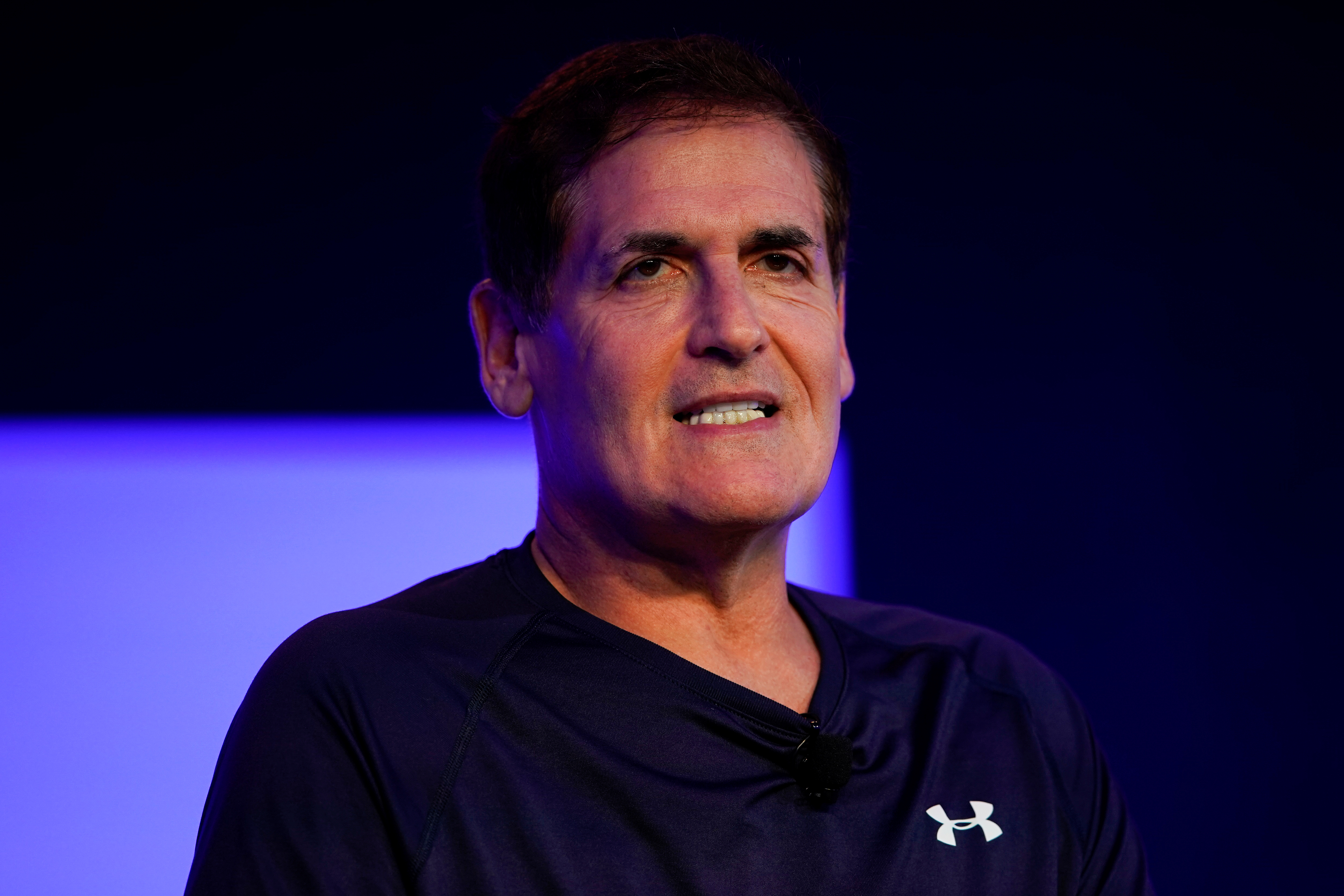 Mark Cuban, entrepreneur and owner of the Dallas Mavericks, speaks at the WSJTECH live conference in Laguna Beach, California, U.S. October 21, 2019.    REUTERS/ Mike Blake