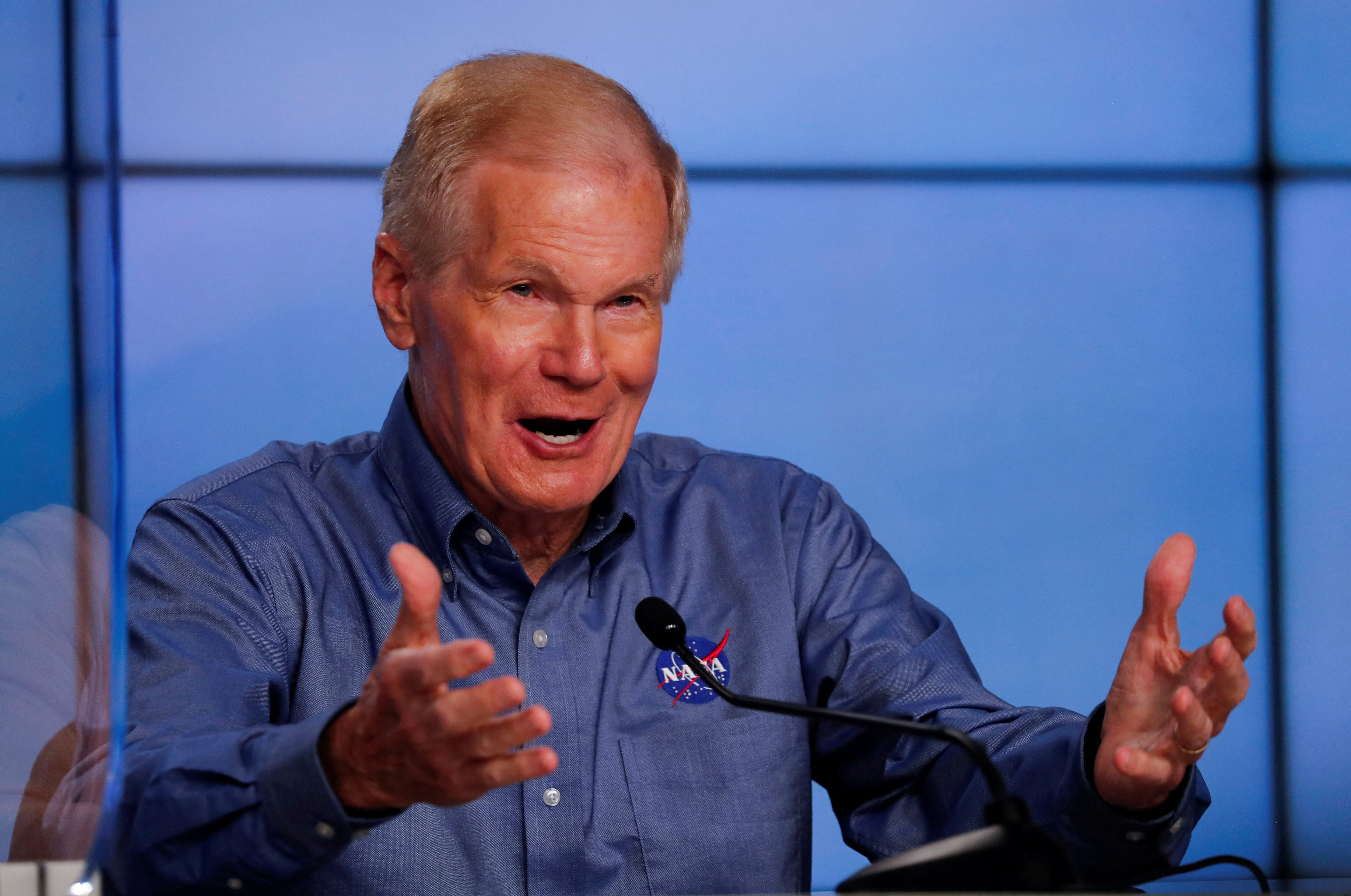 NASA Administrator Bill Nelson speaks prior to the launch of an Atlas V rocket carrying Boeing's CST-100 Starliner capsule in Cape Canaveral