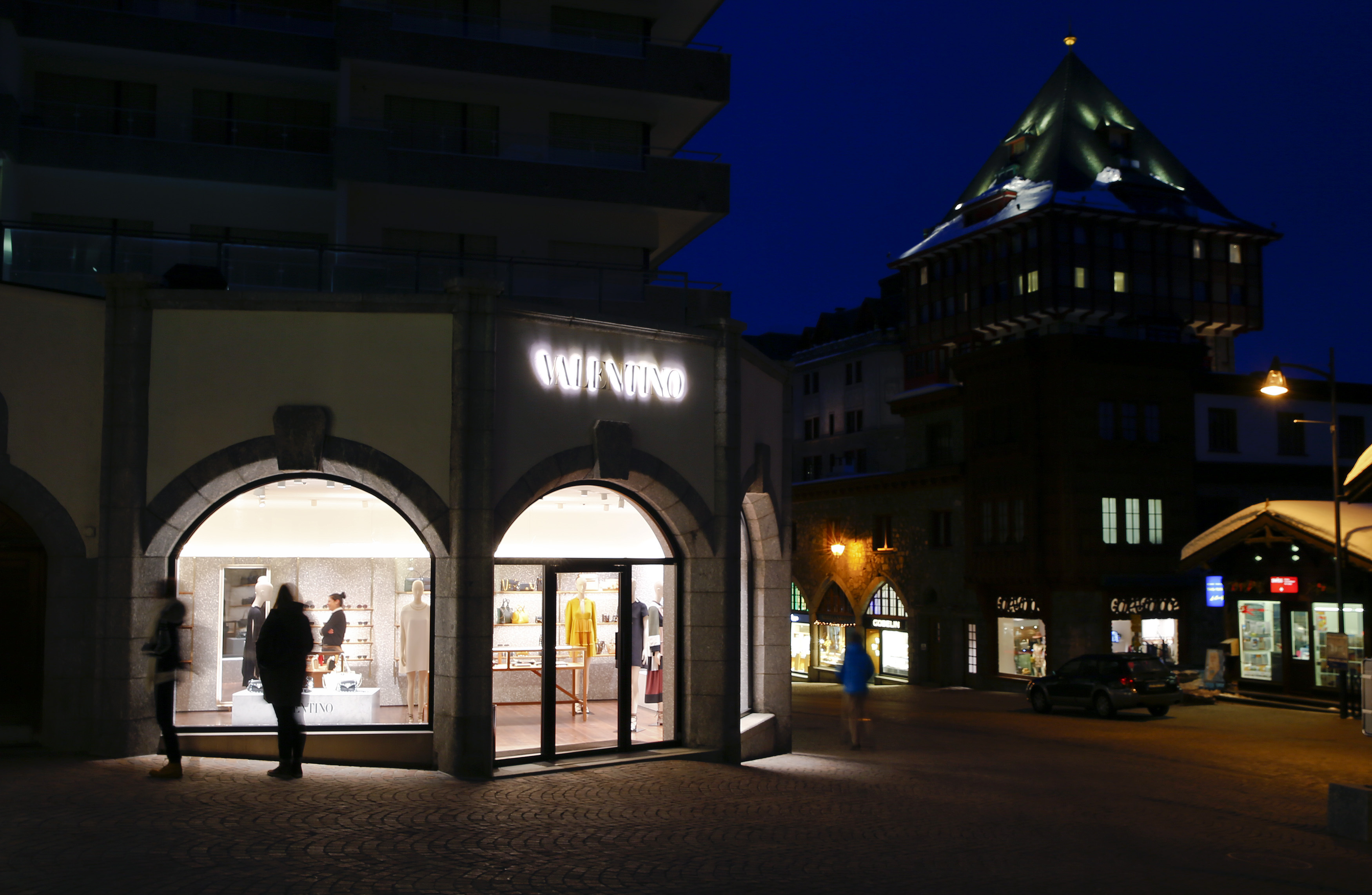 A store of Italian designer Valentino is seen in St. Moritz