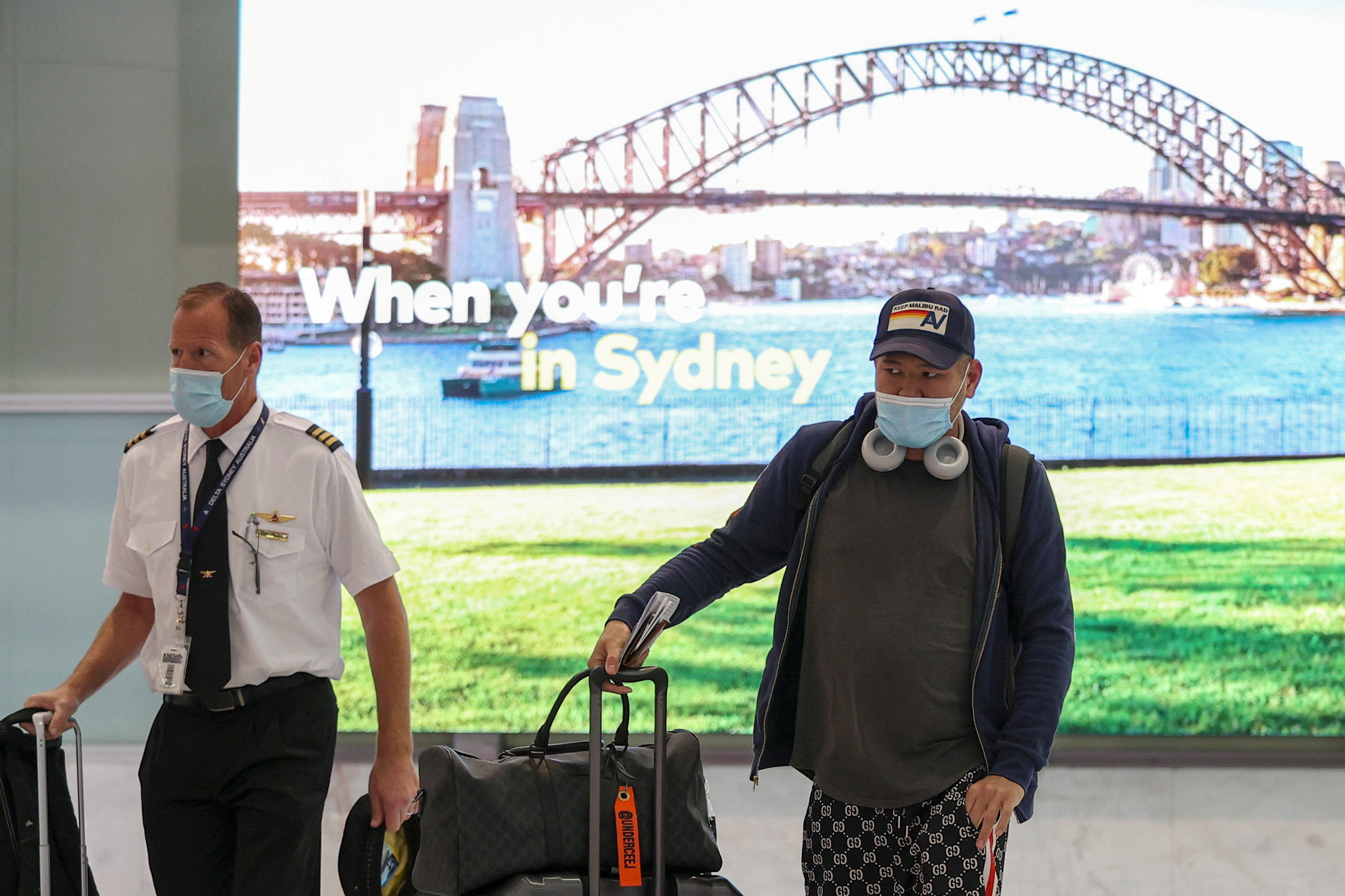 Arrivals at the international terminal at Sydney Airport as countries react to the new coronavirus Omicron variant