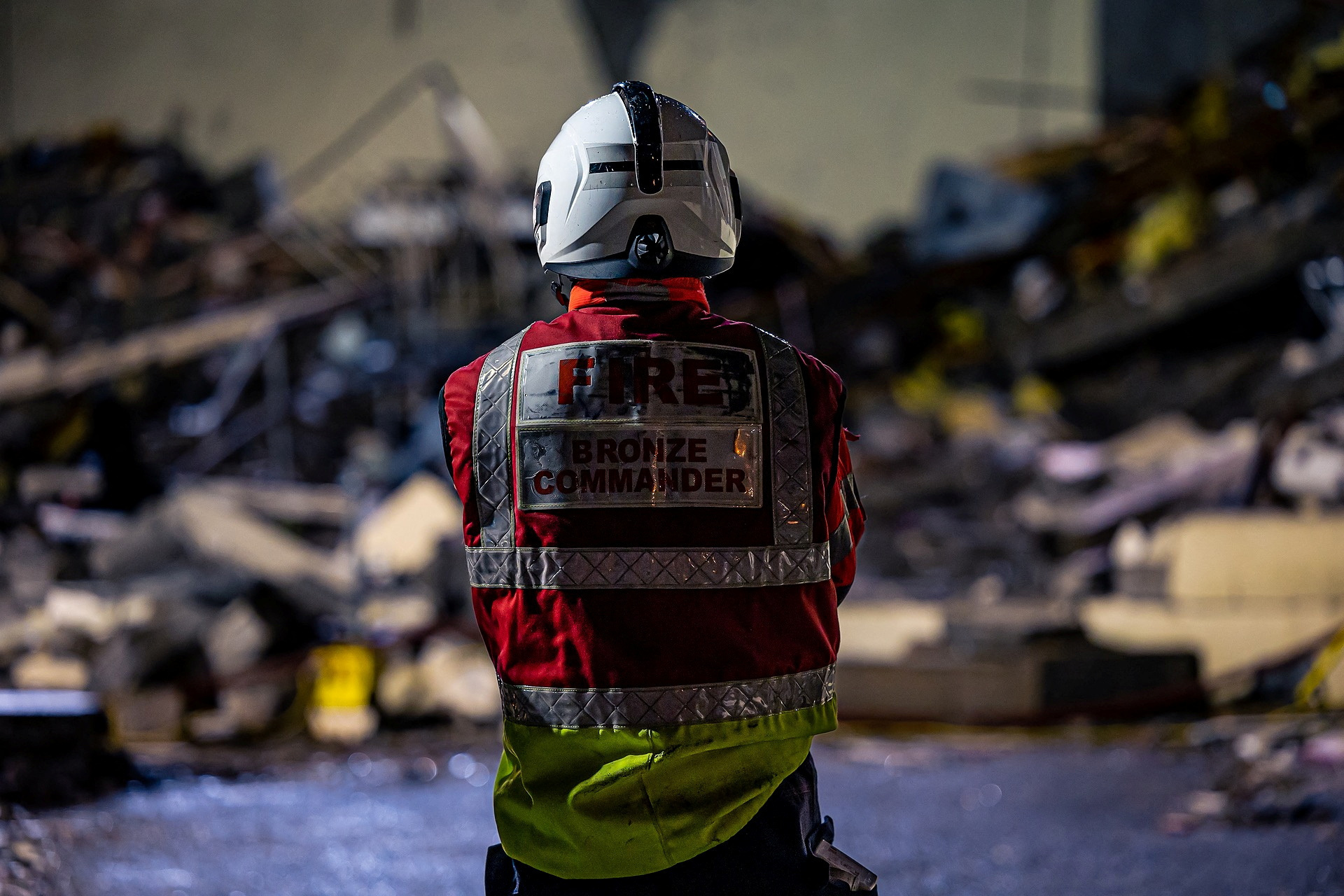 Crews search for explosion scene at an apartment block in St Helier, Jersey