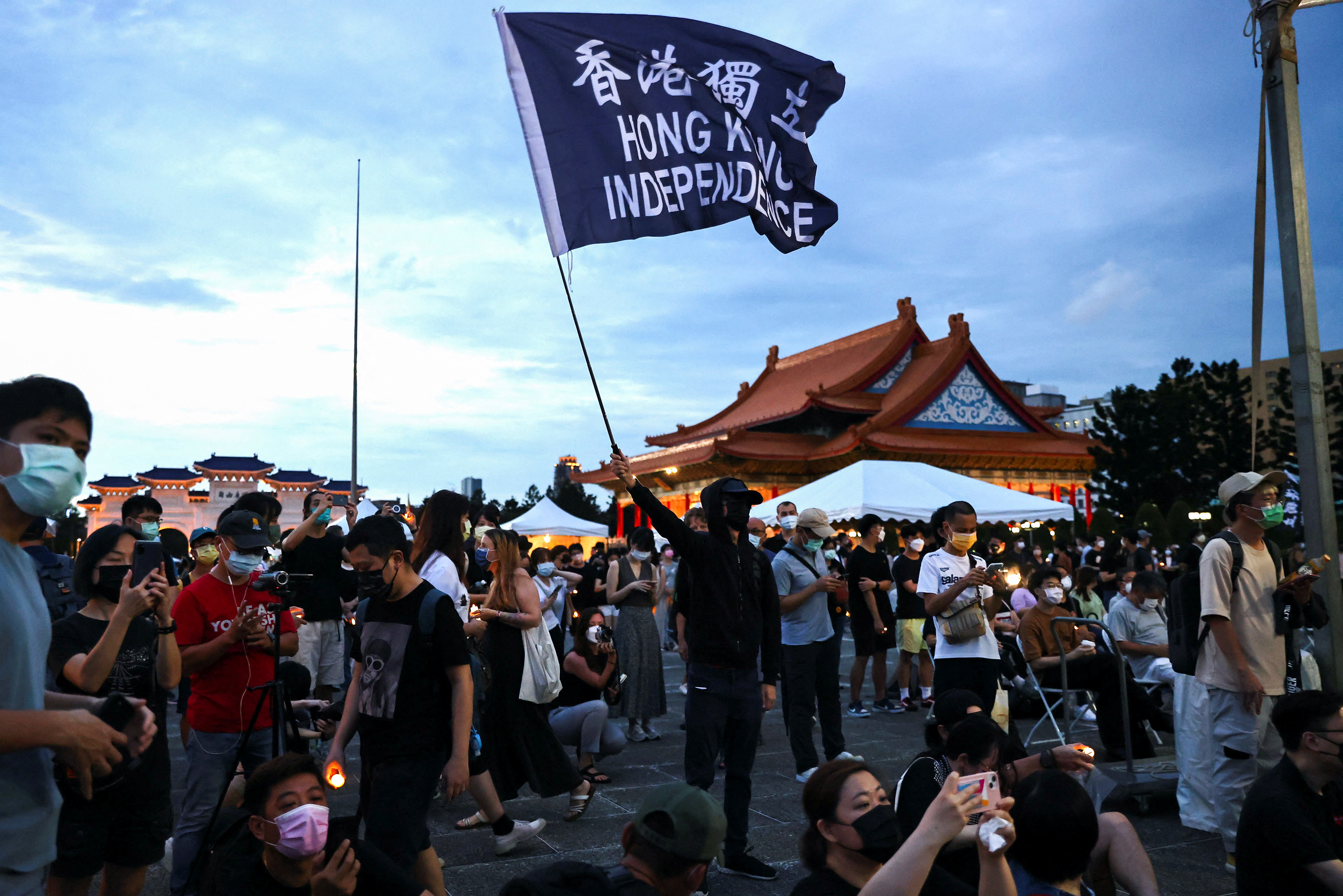 Taiwanese gather to commemorate the 33rd anniversary of Beijing's Tiananmen crackdown in Taipei