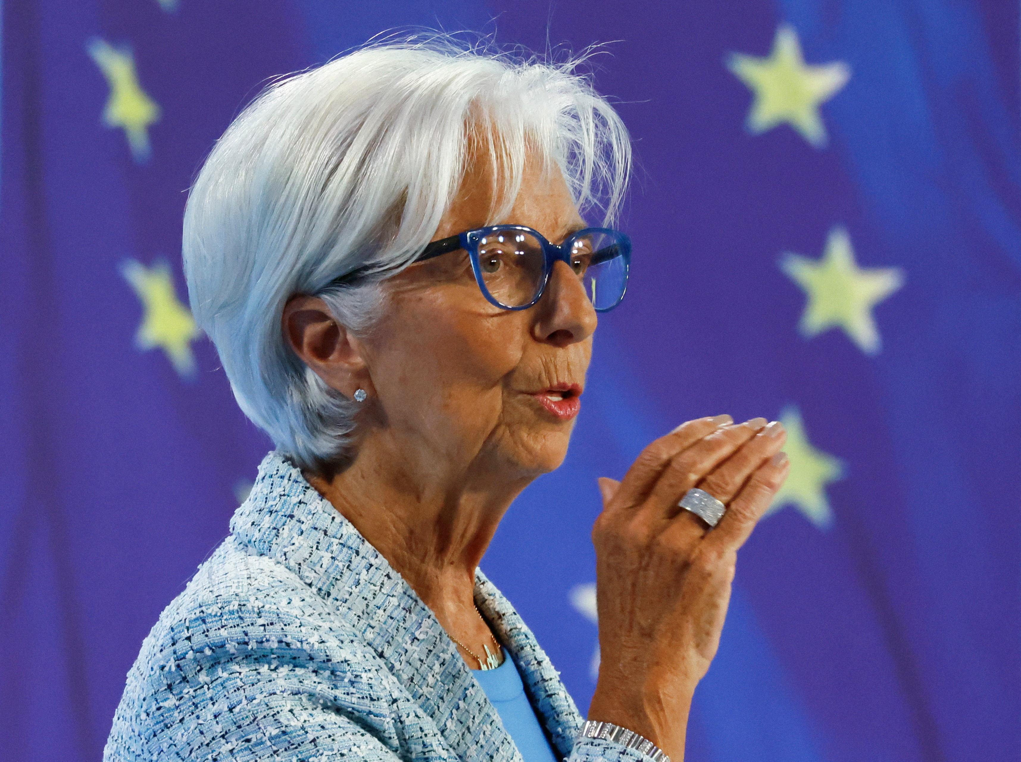 ECB's Lagarde attends a press conference