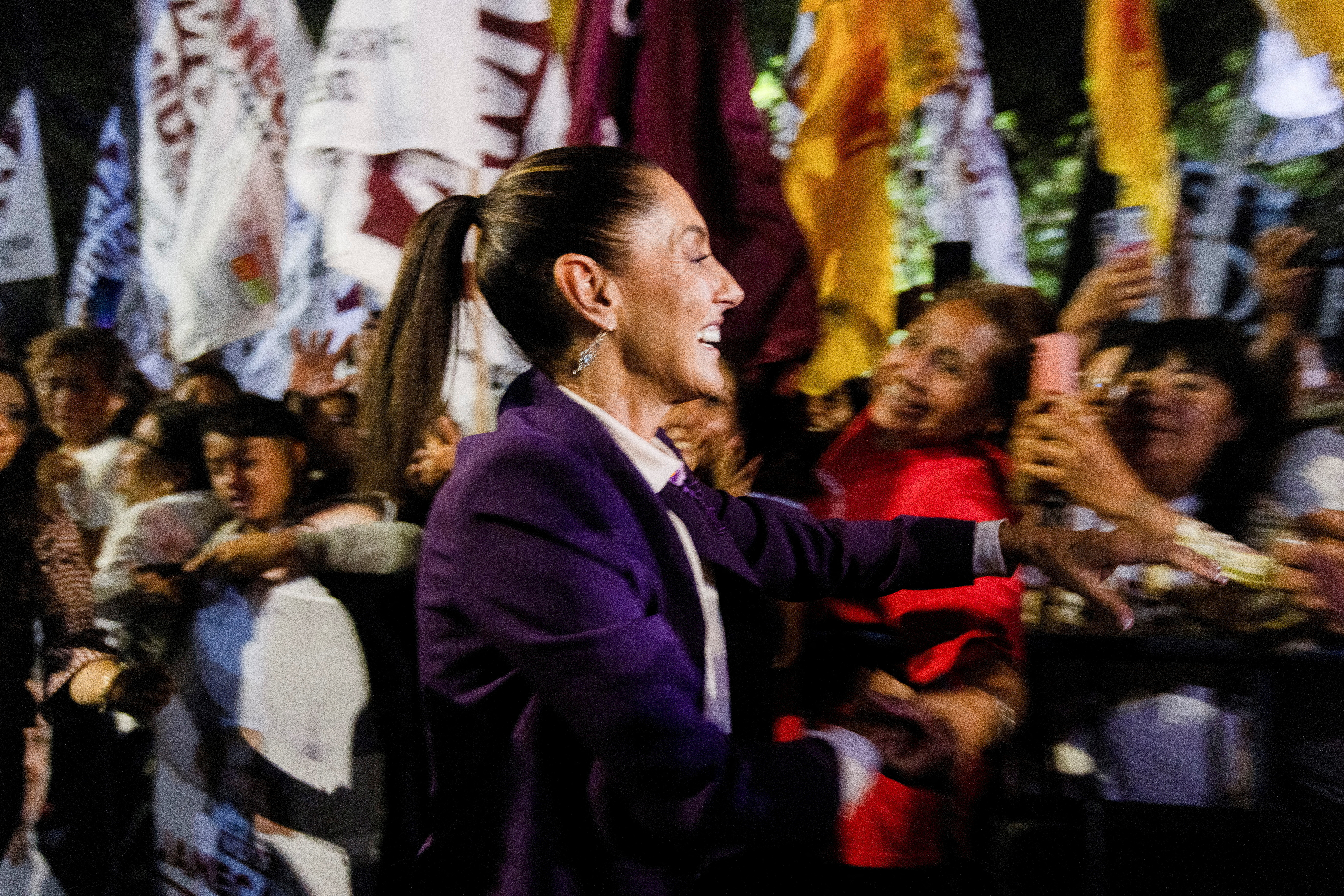 Presidential candidates attend the last presidential debate at the Tlatelolco University Cultural Center, in Mexico City