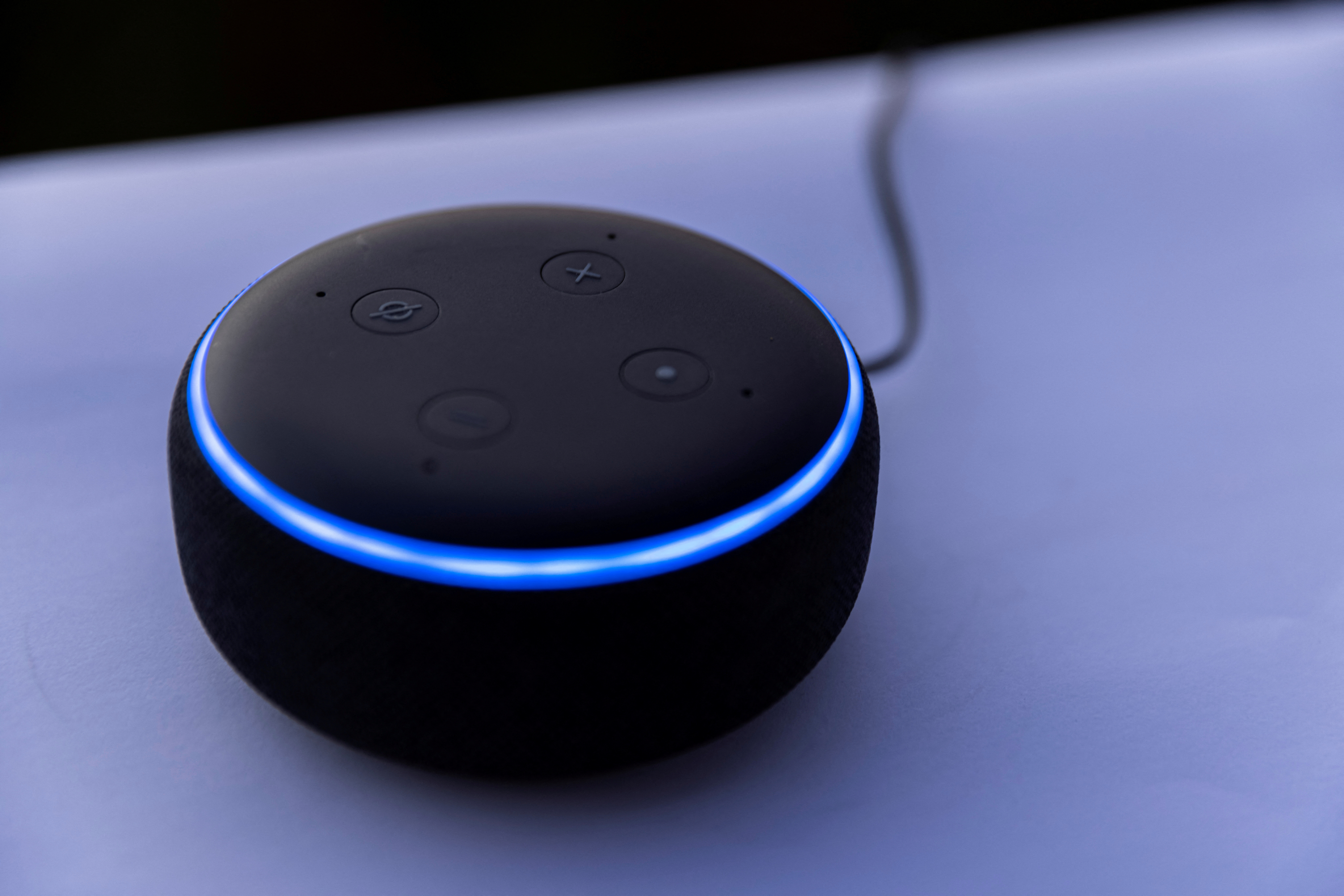 Amazon's DOT Alexa device is shown in this picture illustration