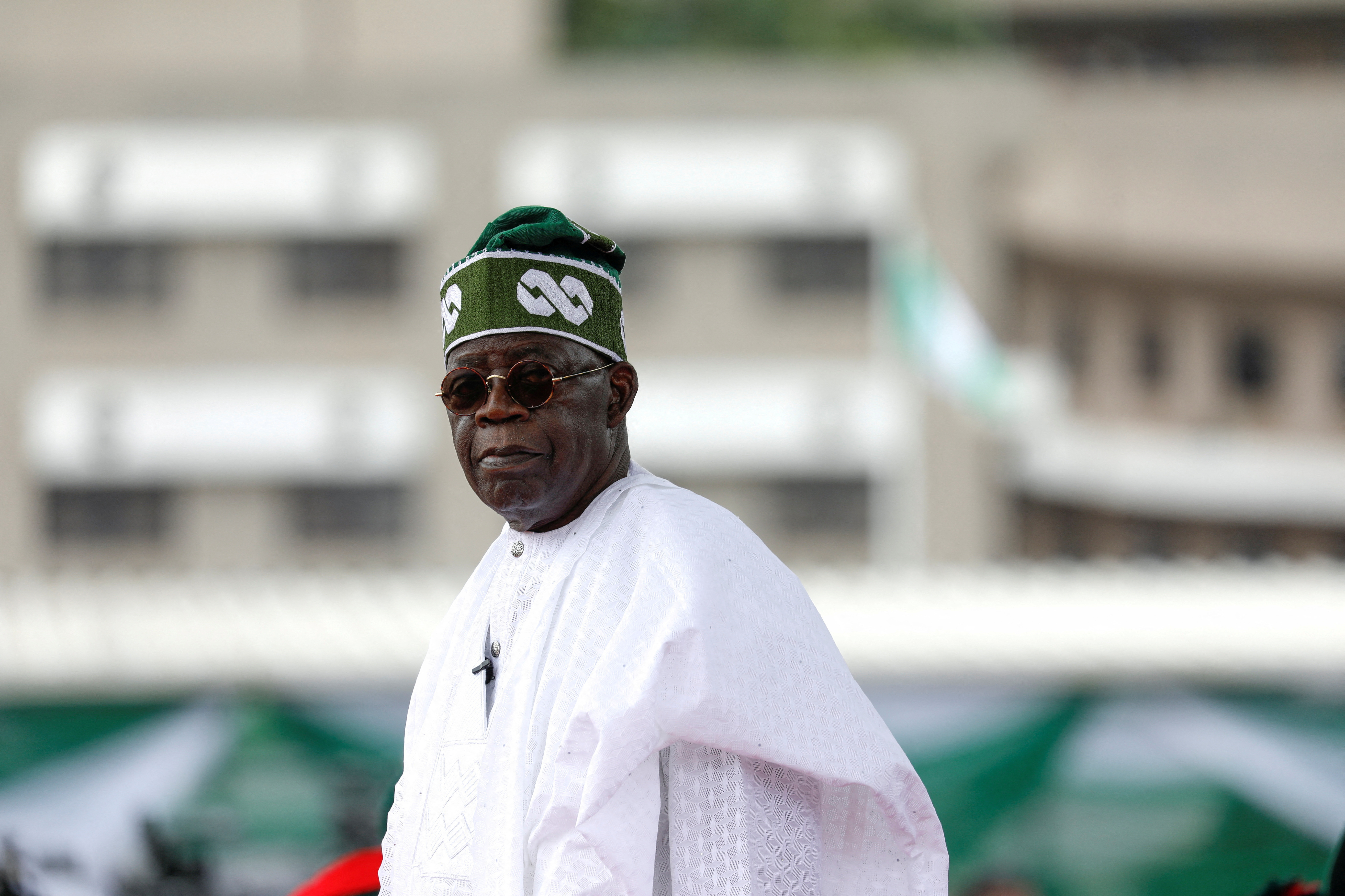Nigeria's President Bola Tinubu looks on after his swearing-in ceremony in Abuja