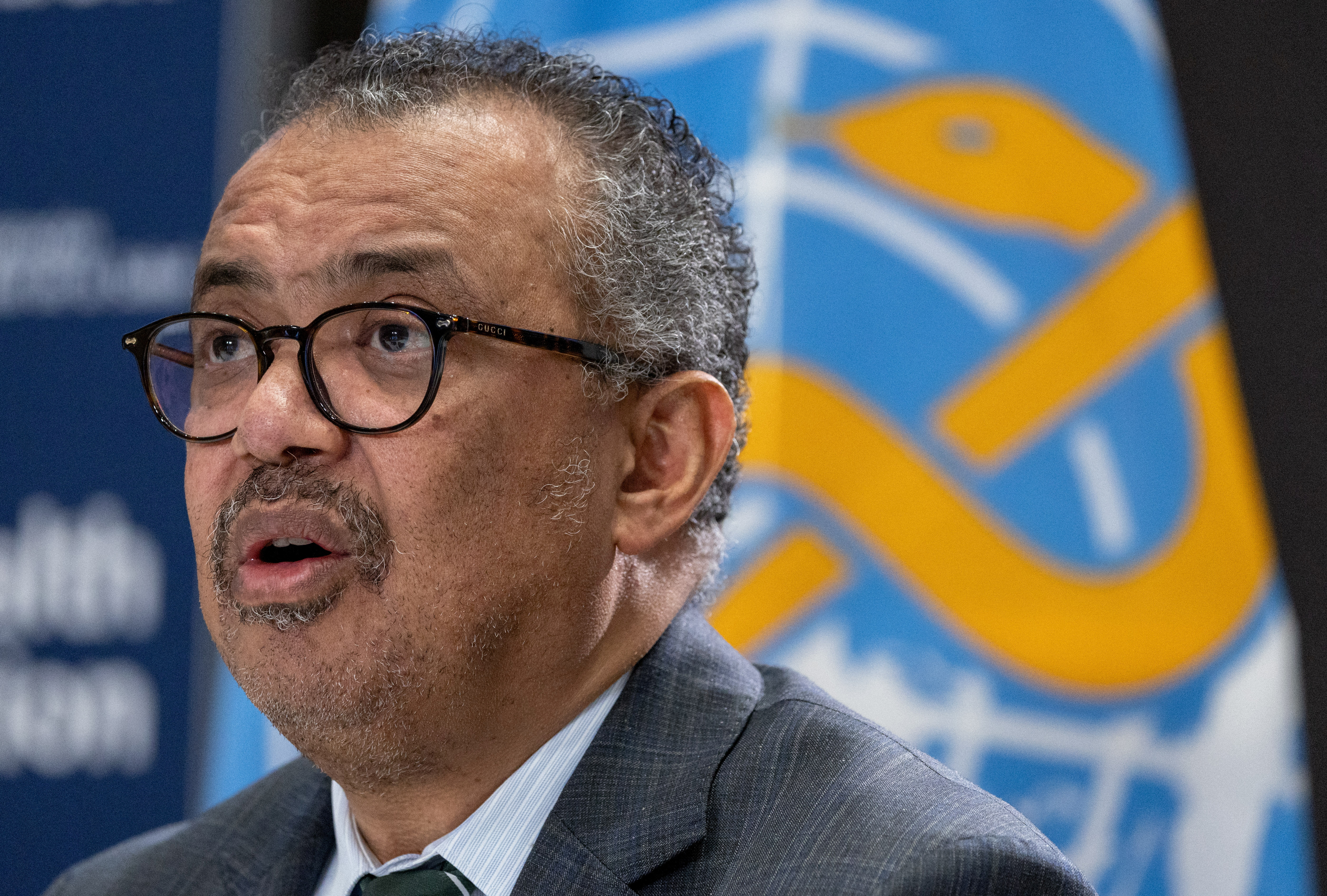 Director-General of the WHO Dr. Tedros attends an ACANU briefing in Geneva