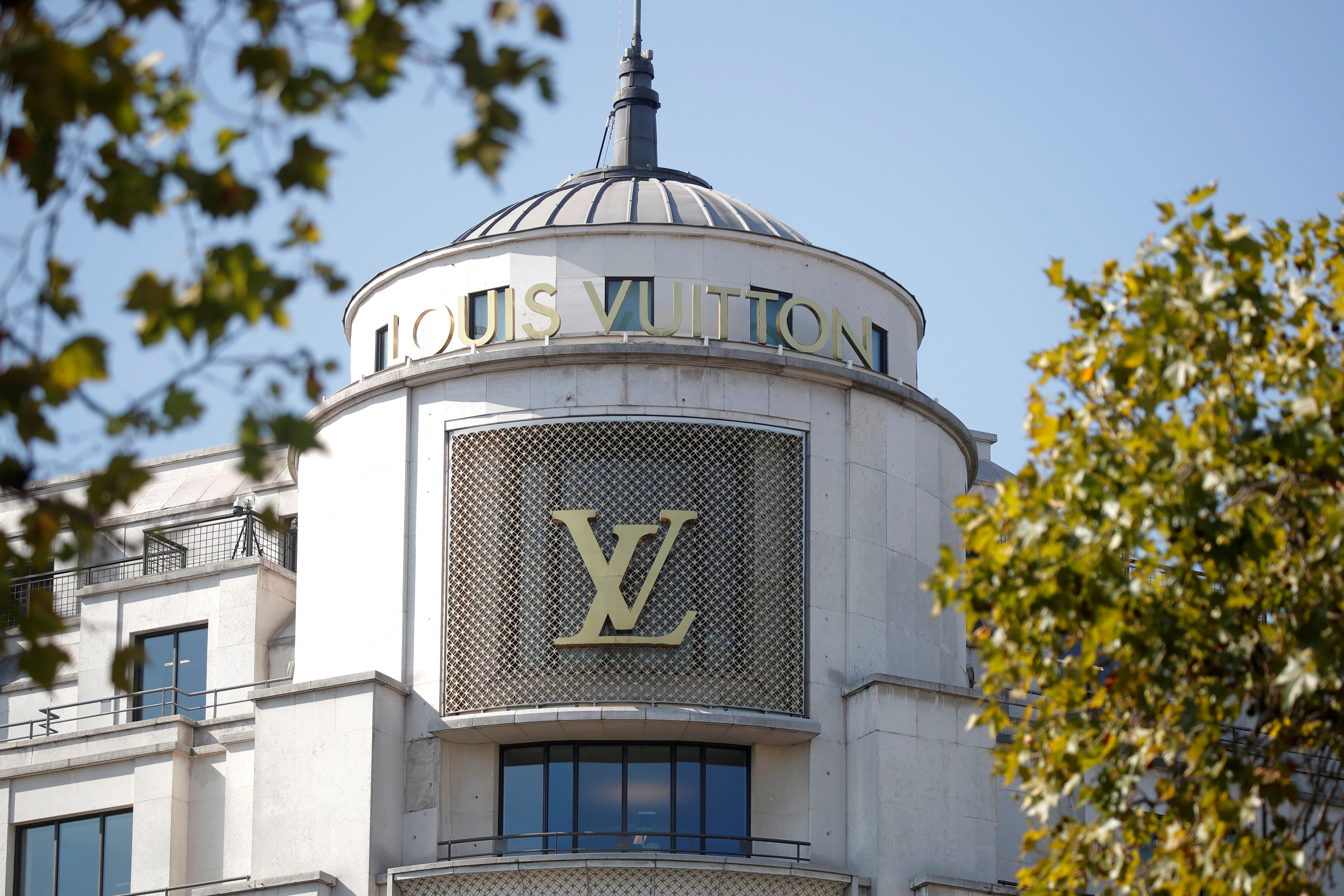 Louis Vuitton logo outside a store in Paris