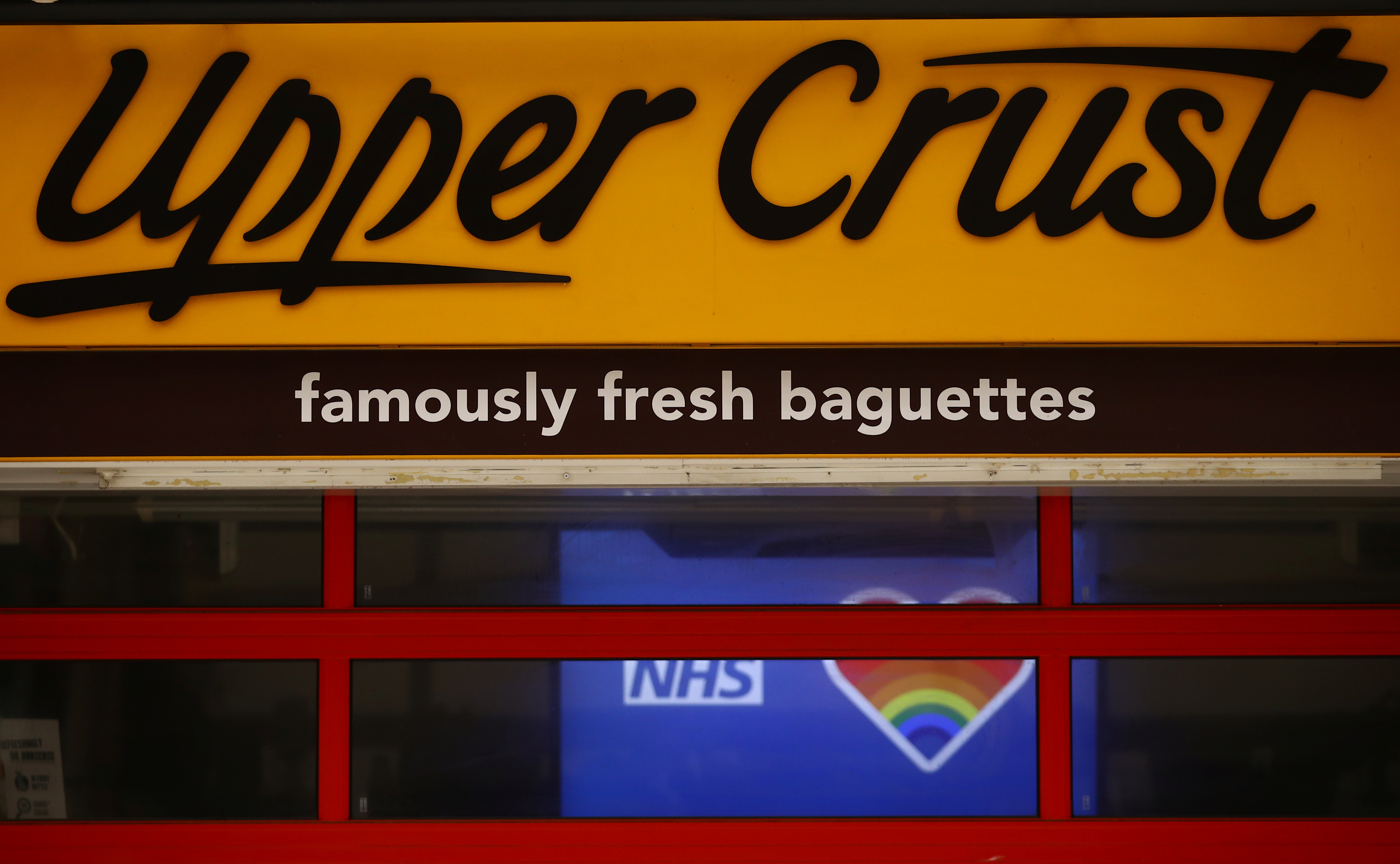 A view shows an Upper Crust at Victoria Station in London