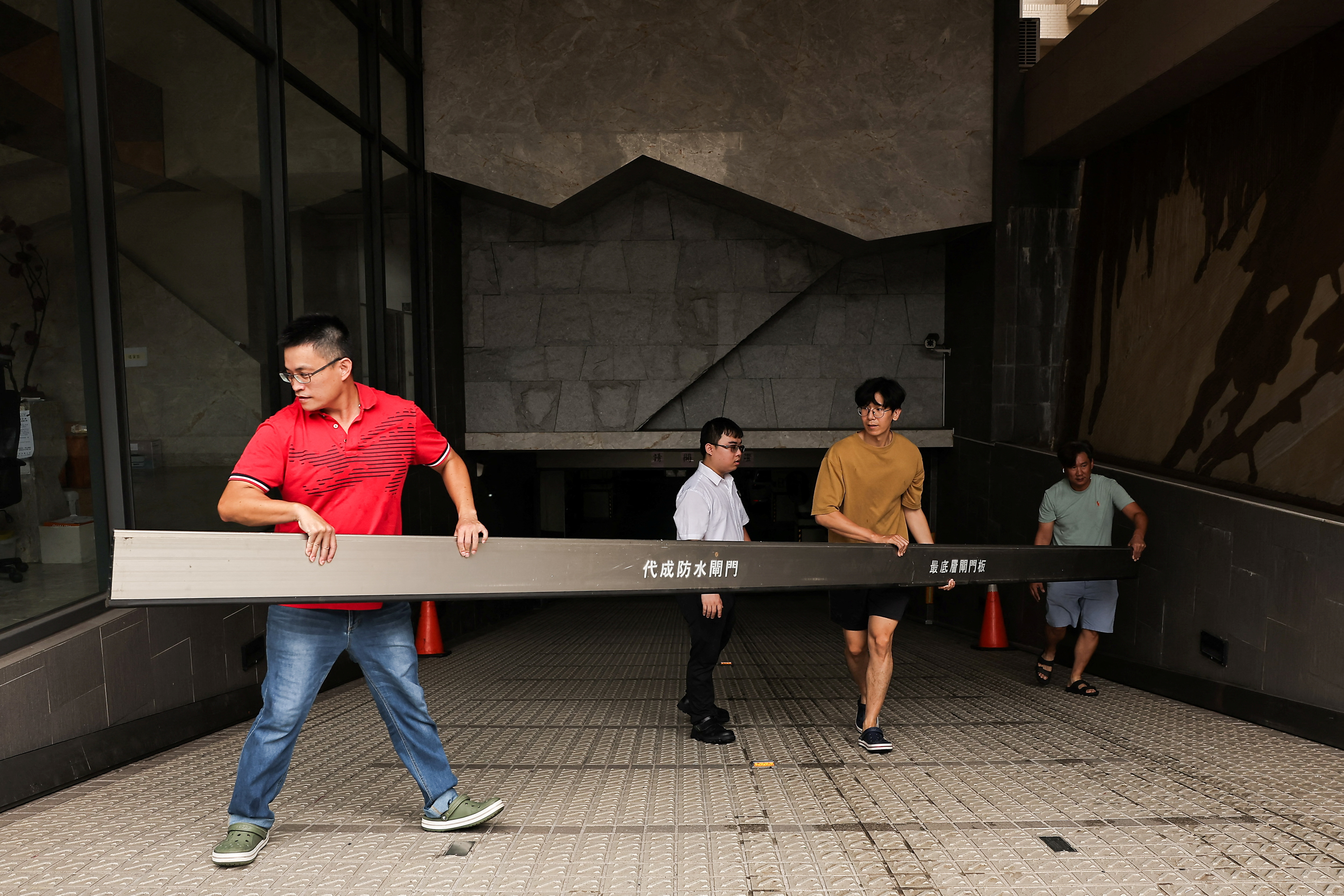 Residents prepare for Typhoon Krathon in Kaohsiung