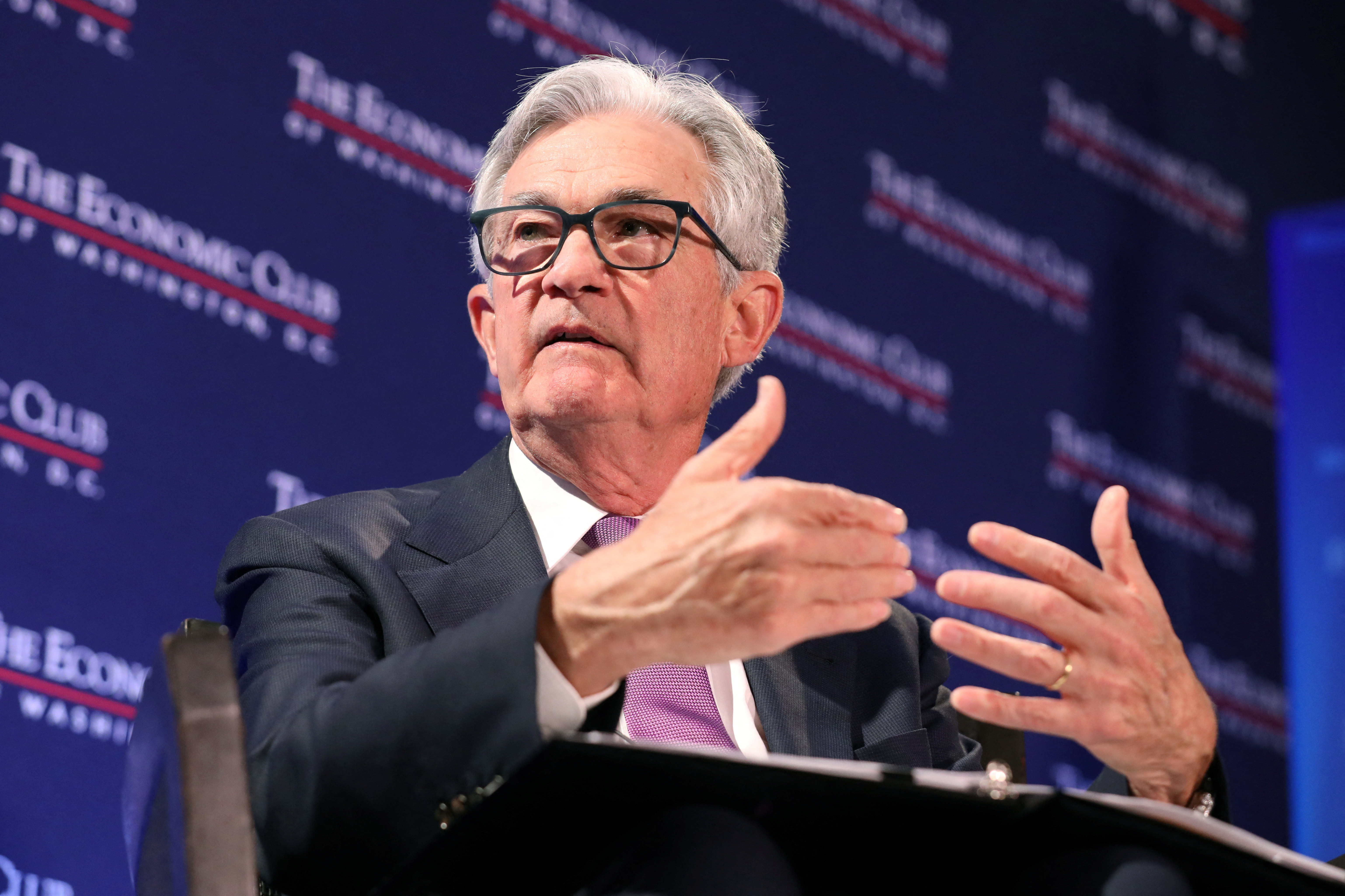 Fed Chair Jerome Powell speaks at The Economic Club of Washington