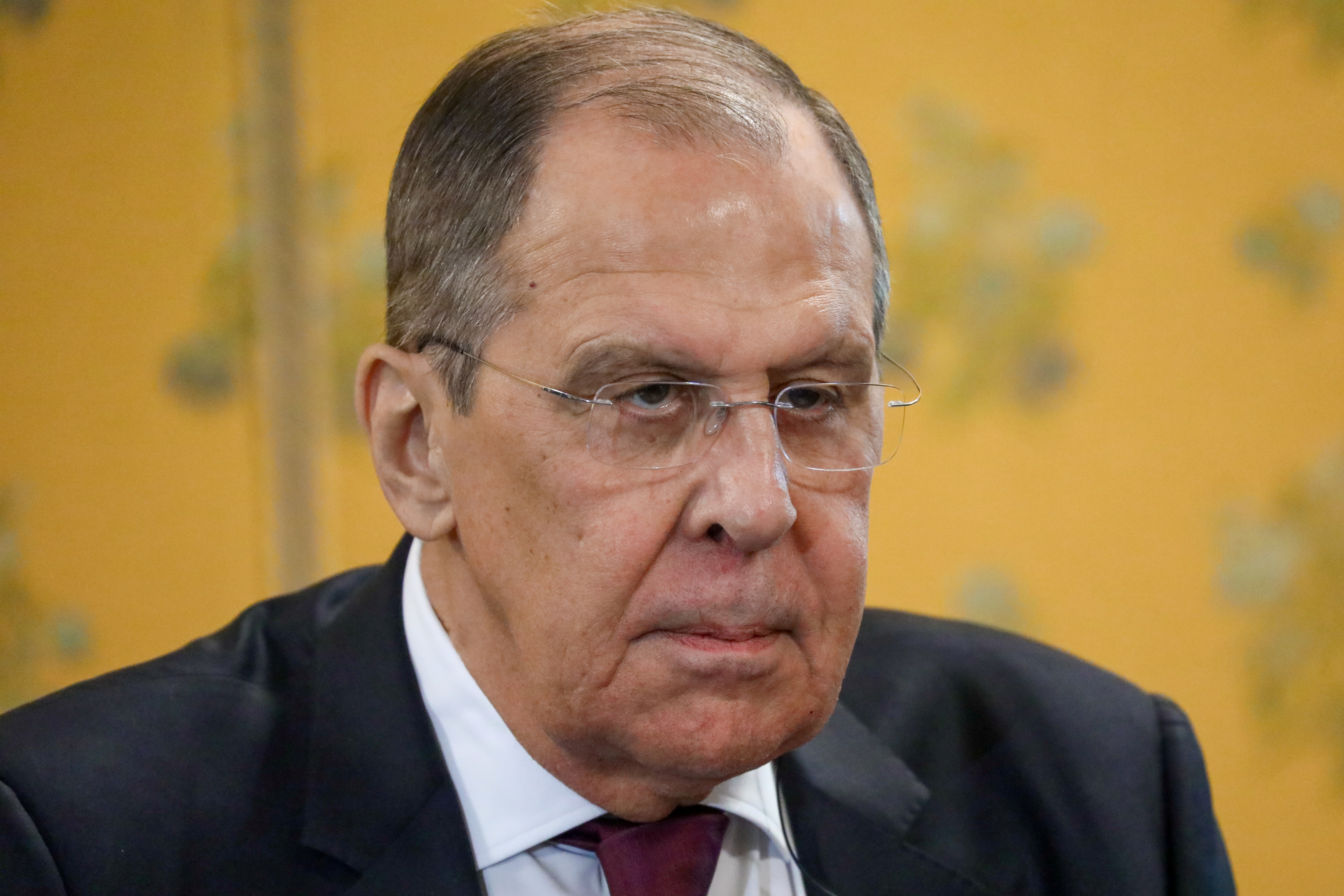 Russian Foreign Minister Sergei Lavrov attends a meeting on the sidelines of the G20 leaders' summit in Rome, Italy October 30, 2021. Russian Foreign Ministry/Handout via REUTERS/File Photo