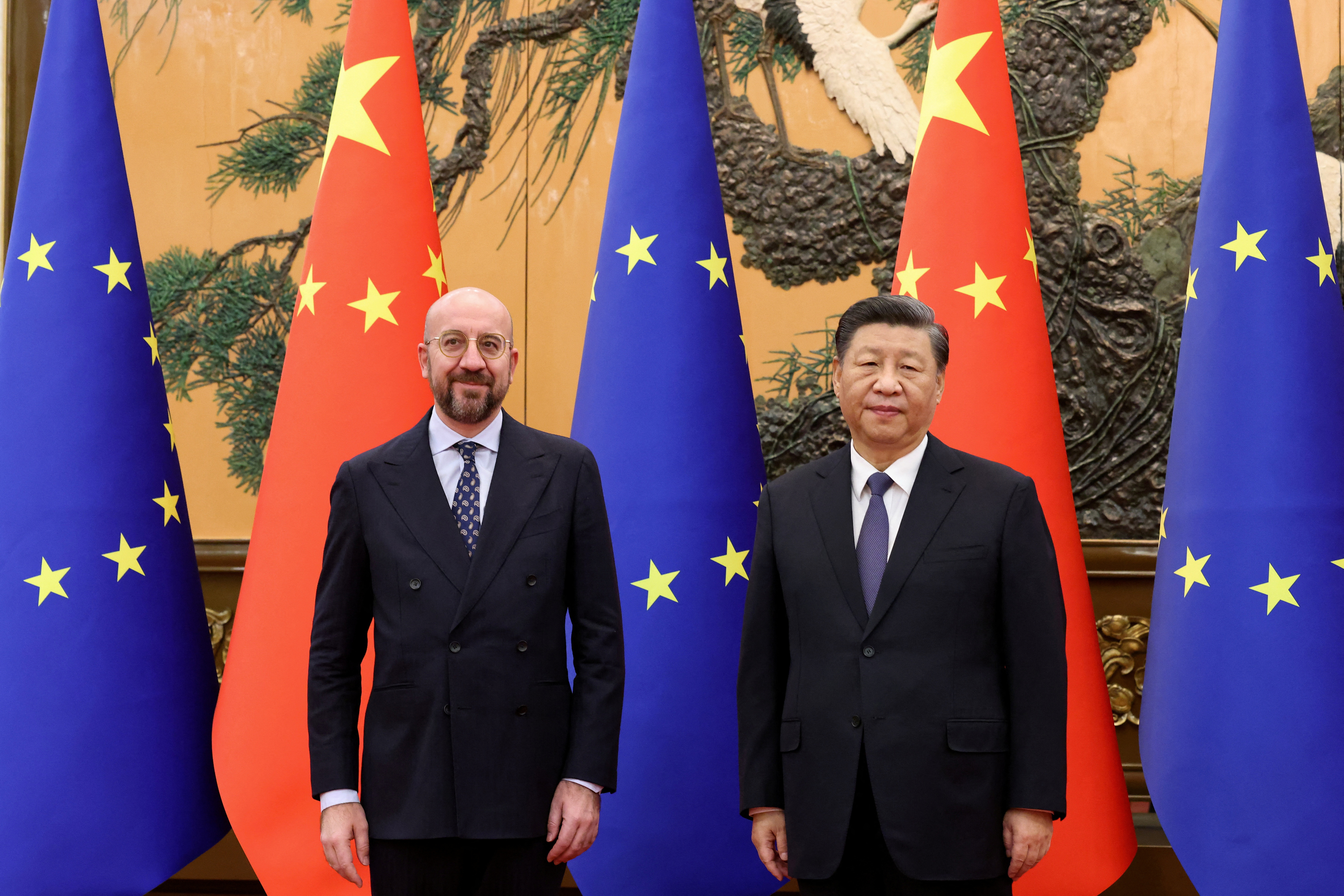 European Council President Charles Michel attends a meeting with Chinese President Xi Jinping in Beijing