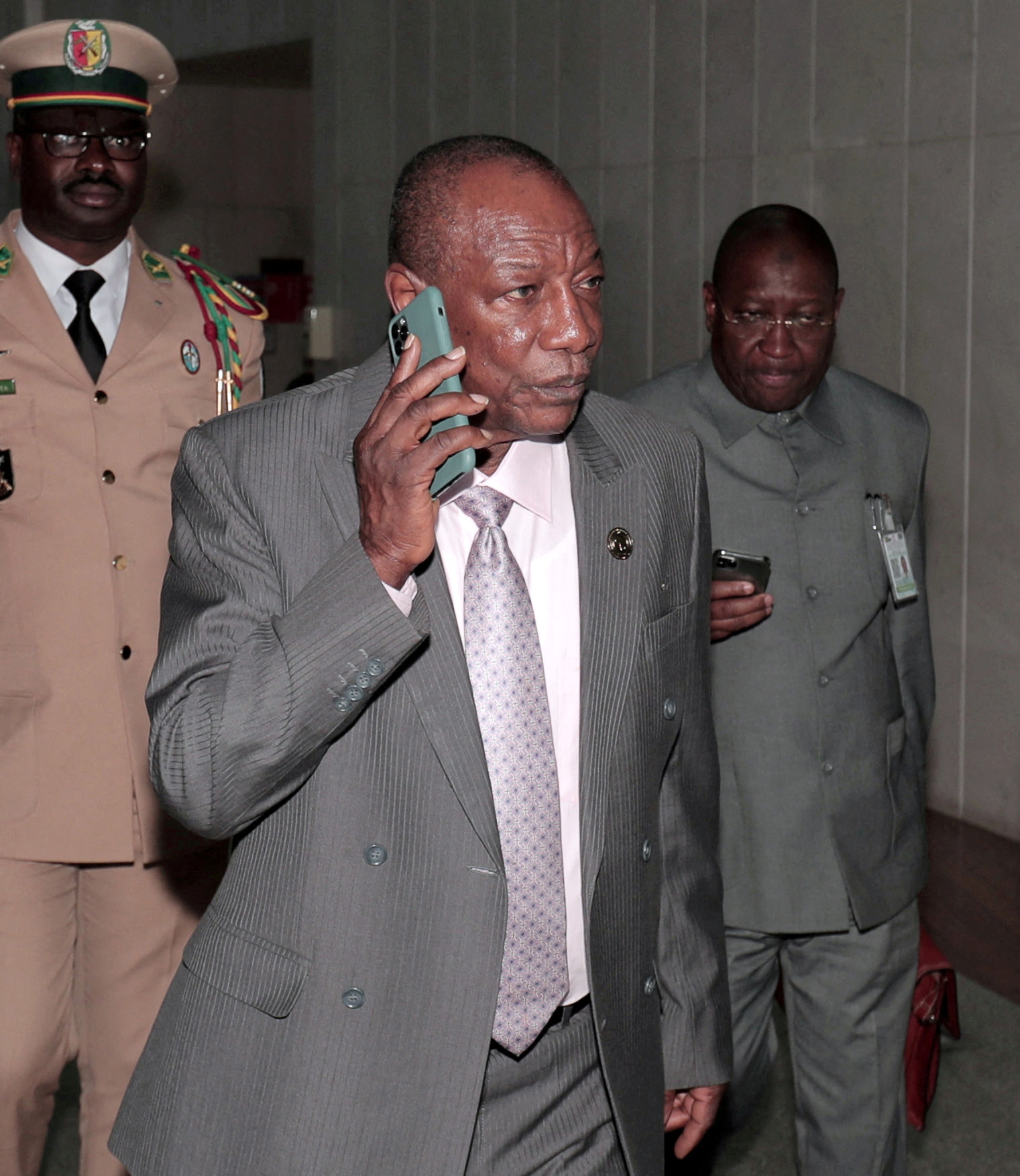 Guinea's President Conde arrives for AU meeting in Addis Ababa