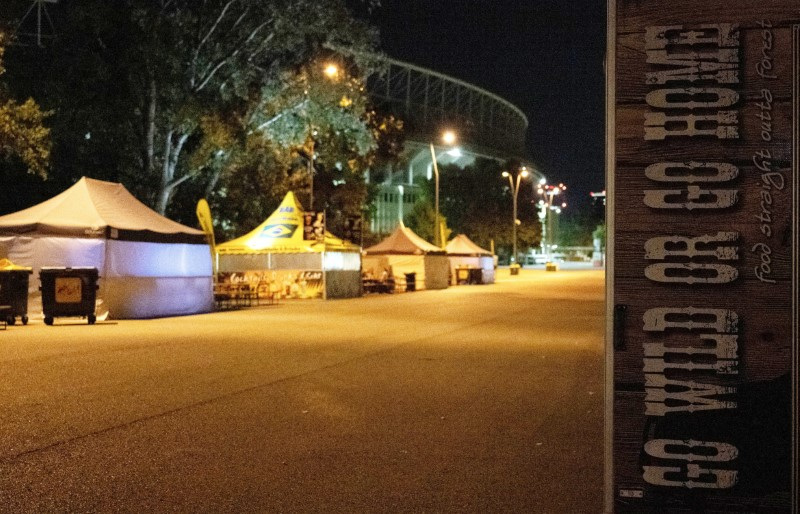 General view outside Happel stadium after Taylor Swift's three concerts in Vienna this week were canceled