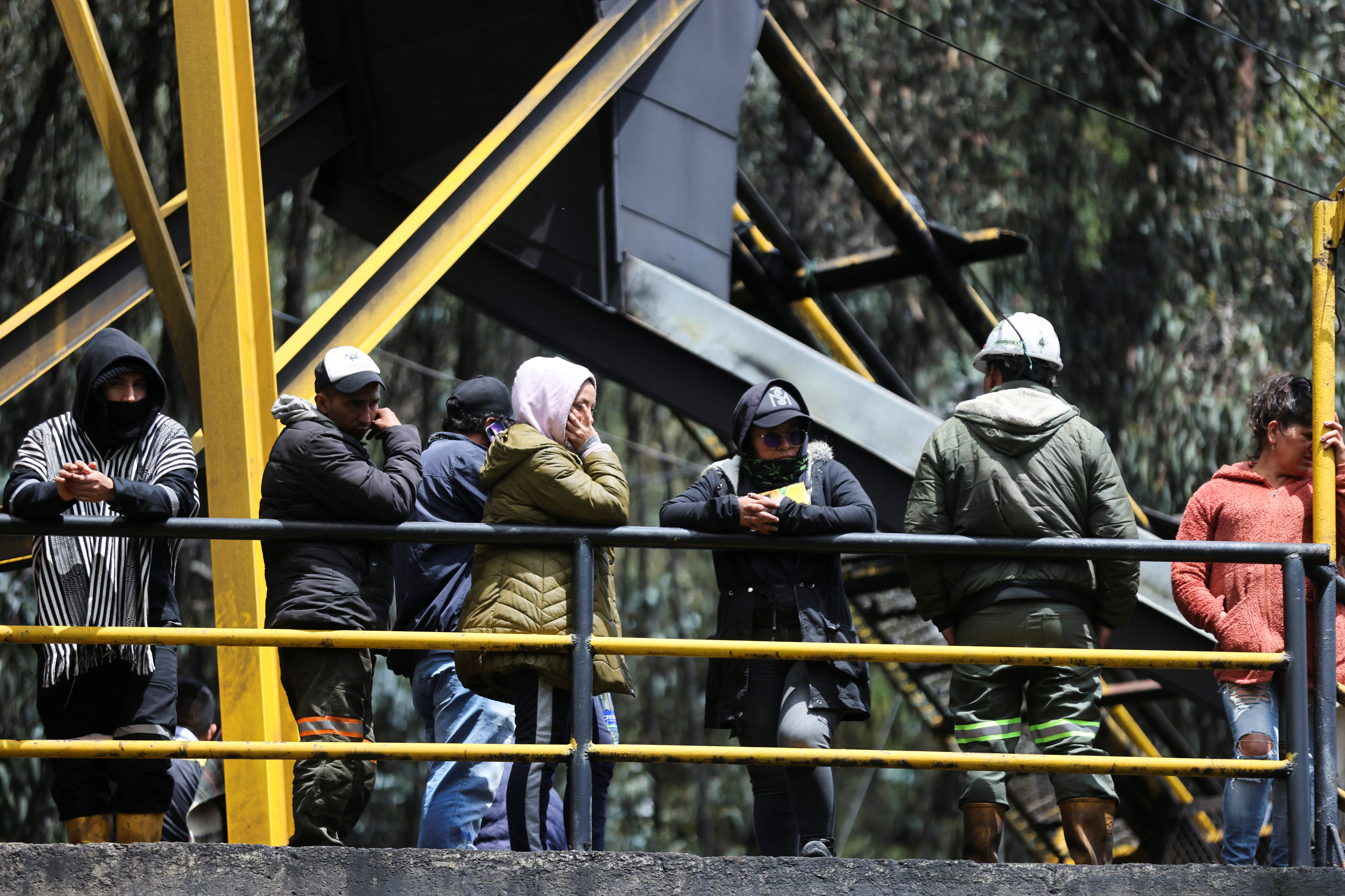 Search and rescue work for miners trapped following an explosion in a coal mine in Sutatausa