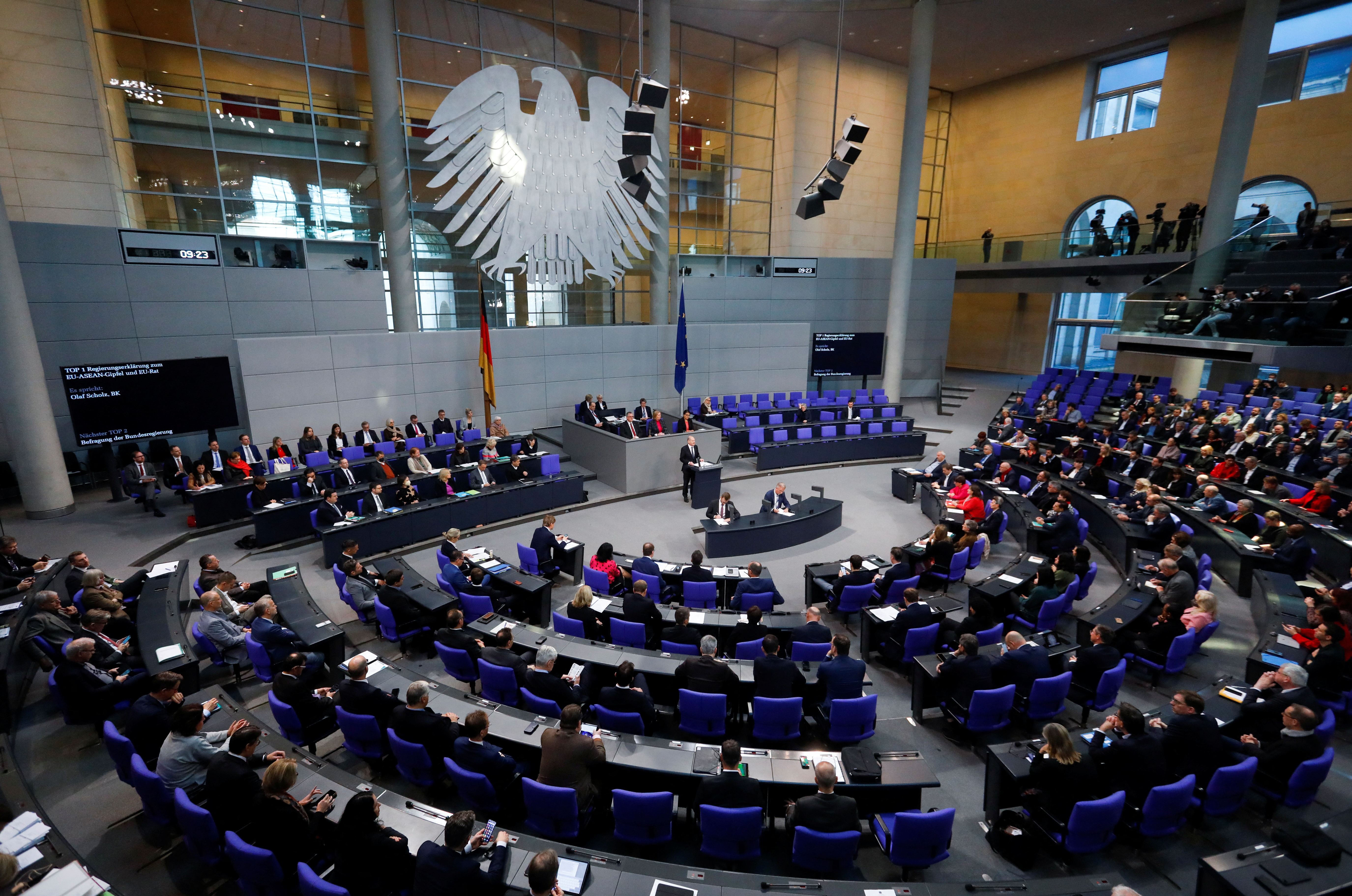 German Chancellor Scholz addresses parliament ahead of EU-ASEAN commemorative summit, in Berlin