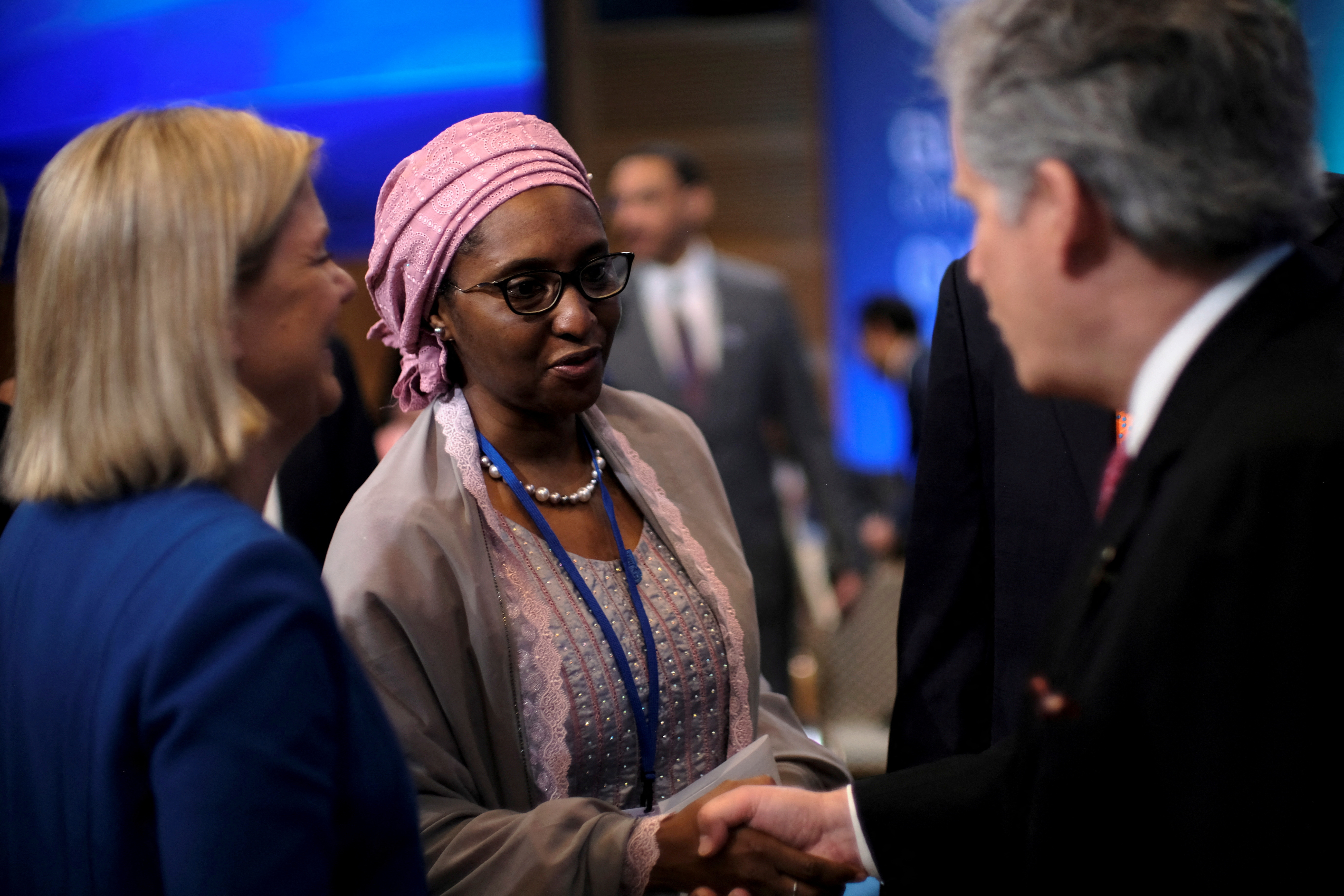 Nigerian Finance Minister Zainab Ahmed attends the IMF and World Bank's 2019 Annual Spring Meetings, in Washington
