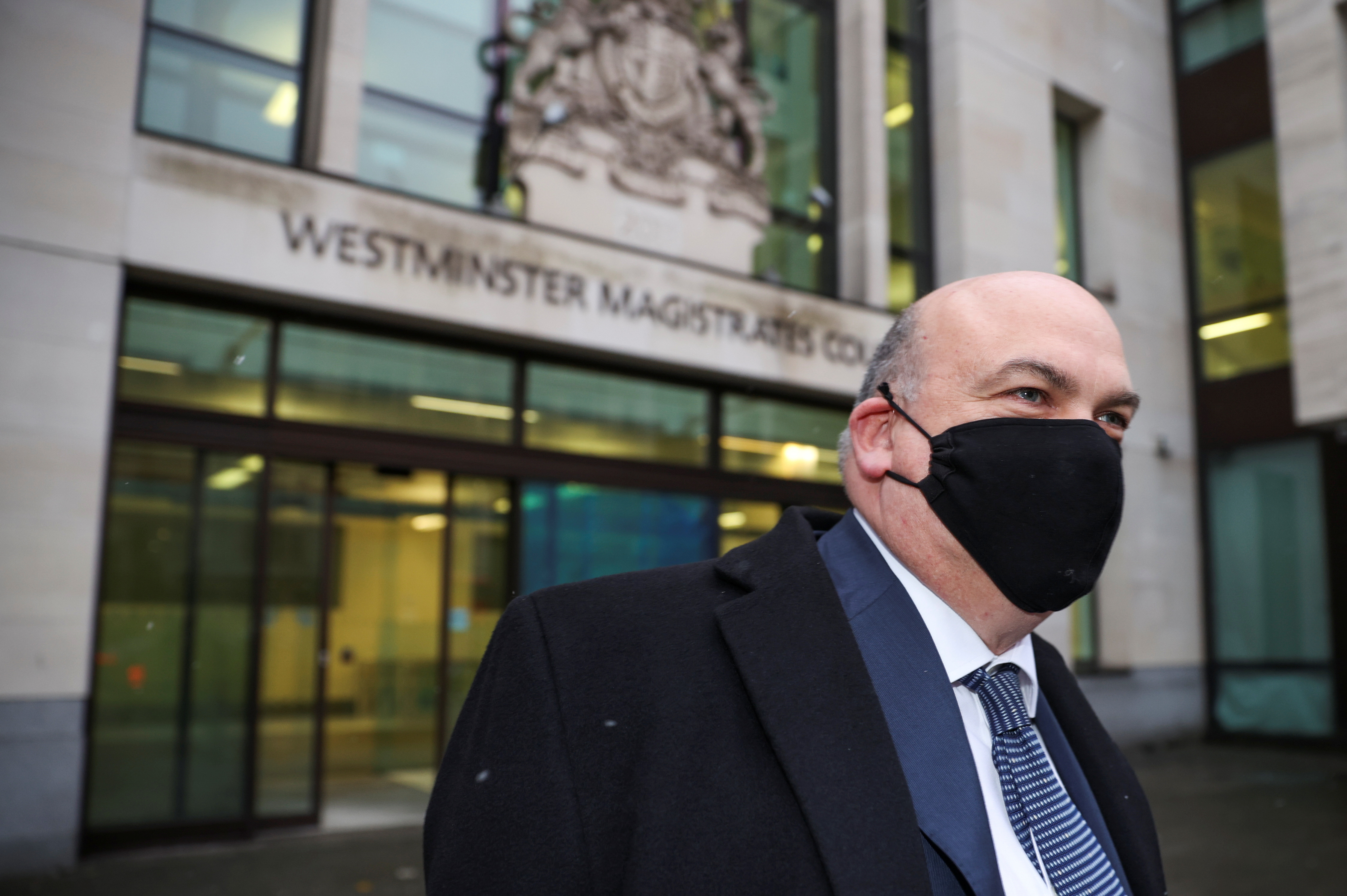 British entrepreneur Mike Lynch leaves Westminster Magistrates Court, in London