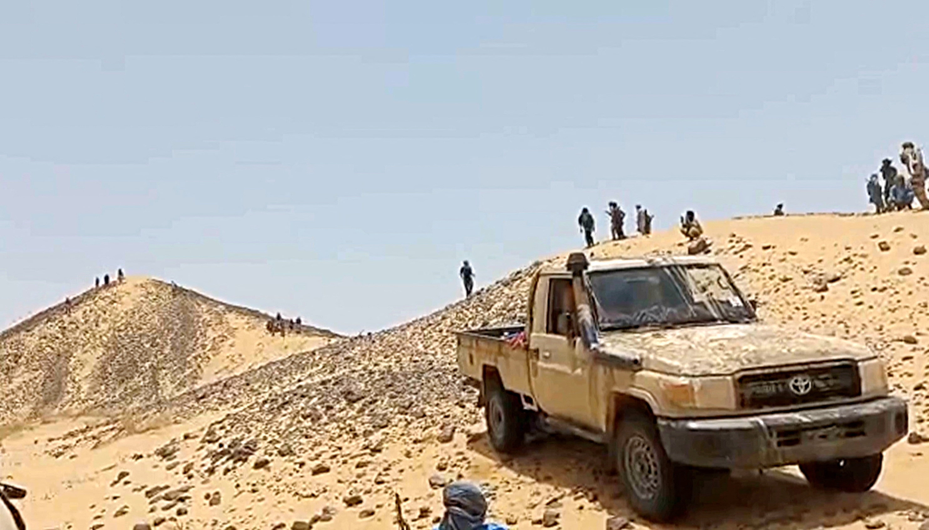 CMA (Tuareg rebel alliance) fighters who clashed with Russian Wagner mercenaries are seen in northeastern Mali, near Tinzaouaten, Mali, July 2024.  via Coordination of Azawad Movements