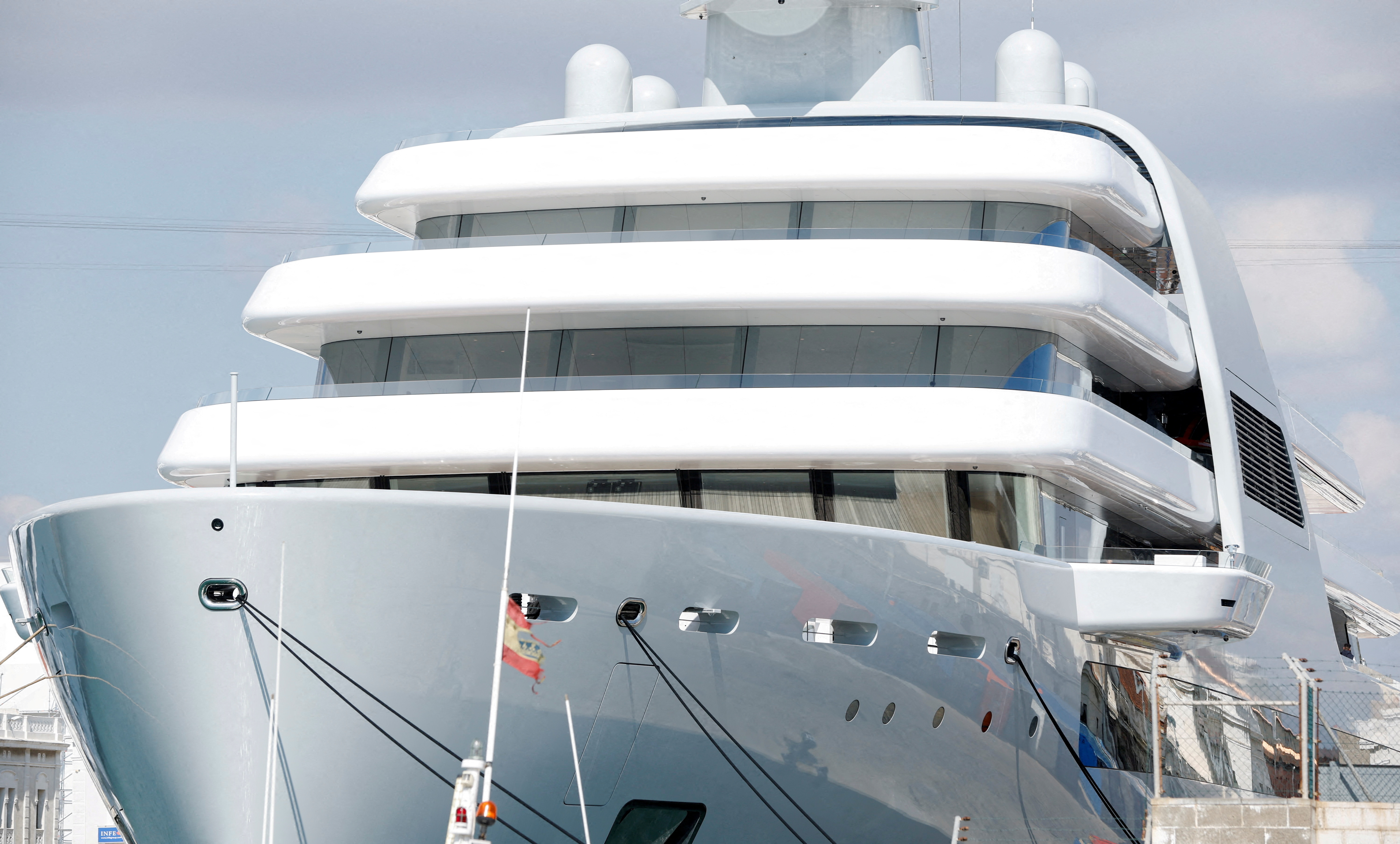 Roman Abramovich's super yacht Solaris is seen at Barcelona Port