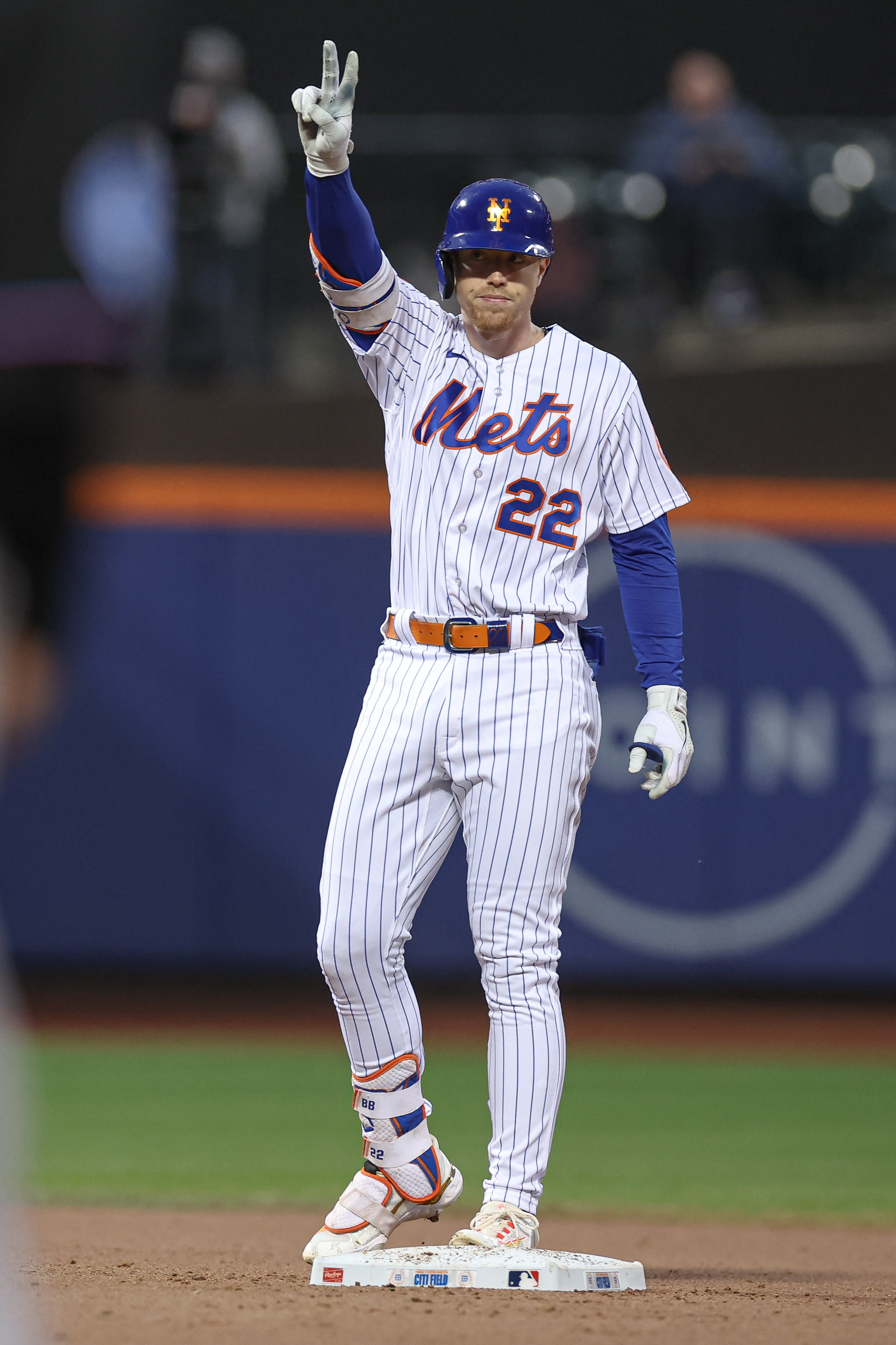 Download MLB Rookie Pete Alonso Smiling After Batting Home Run Wallpaper