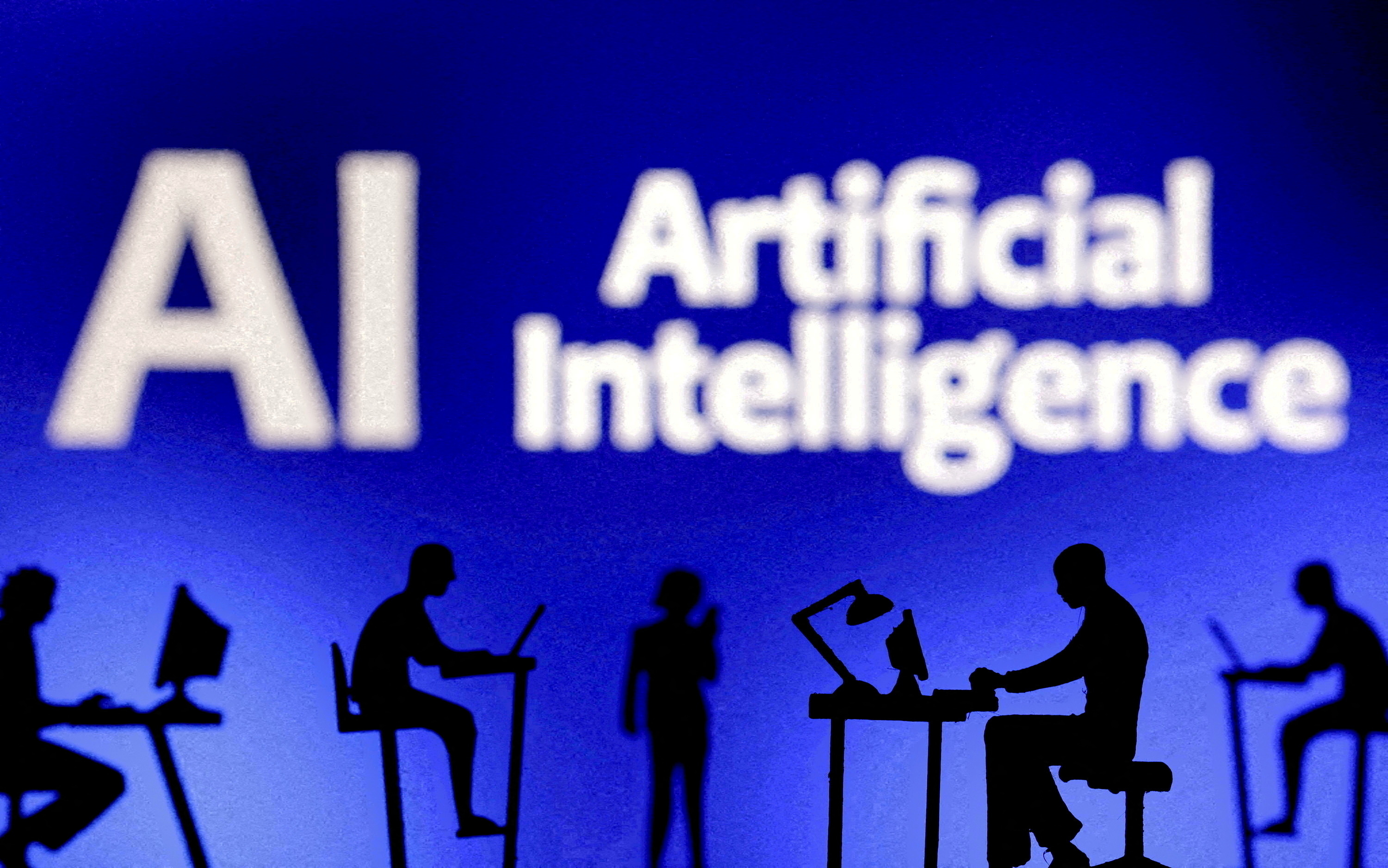 FILE PHOTO: Illustration shows words "Artificial Intelligence AI\