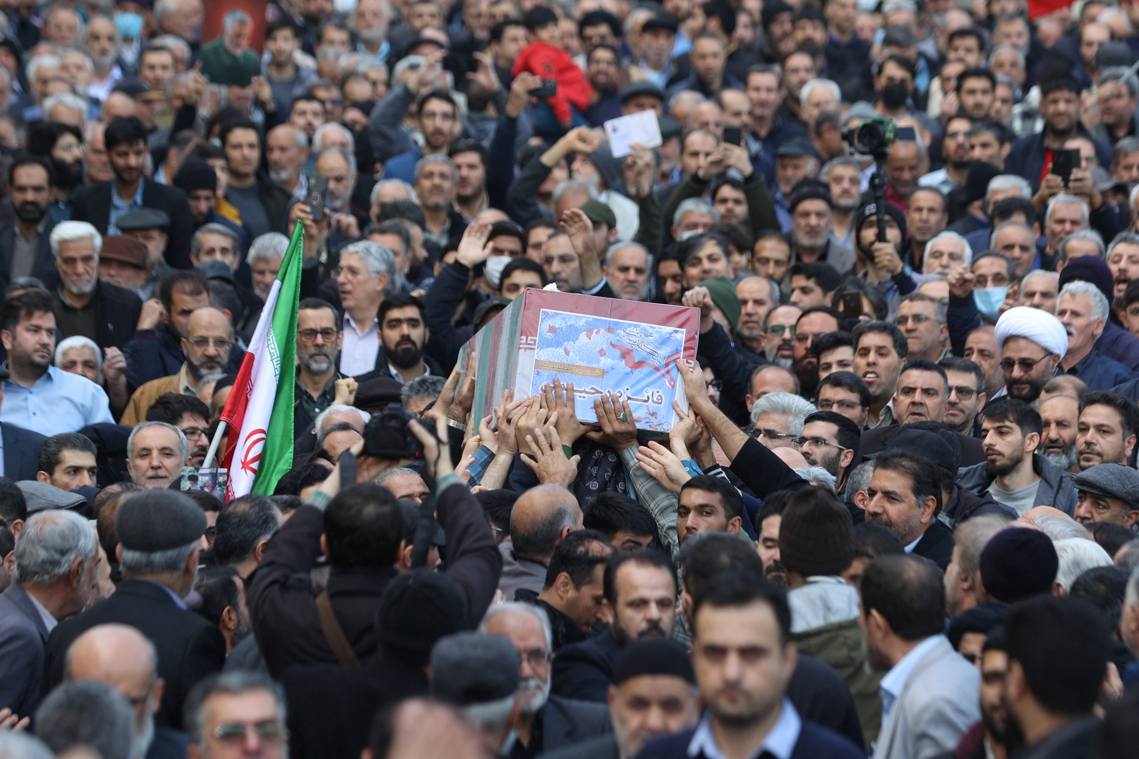 Funeral ceremony of Faezeh Rahimi, one of the casualties of the Islamic State attack in Kerman