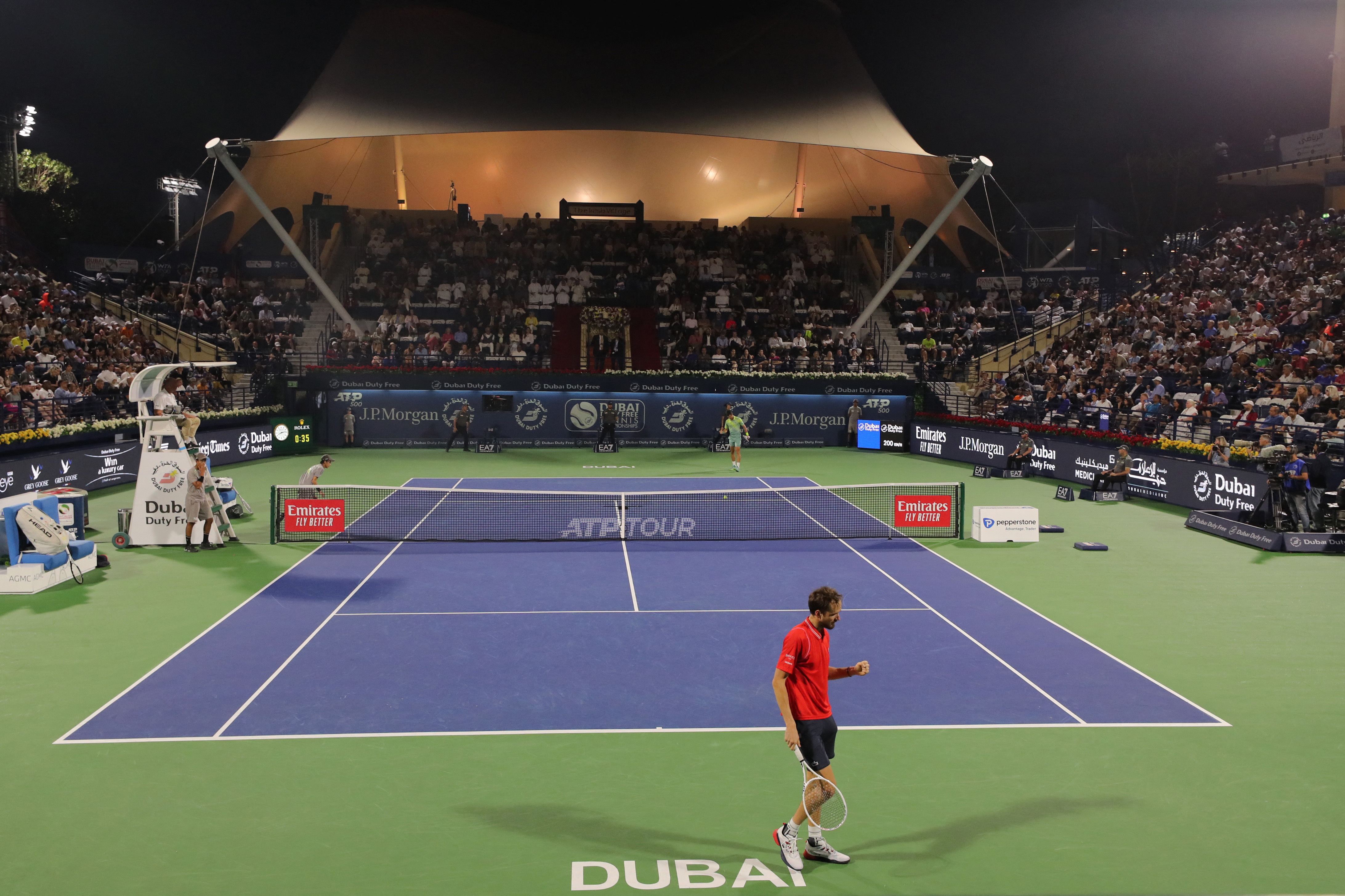 Medvedev ends Djokovic win streak to enter Dubai final