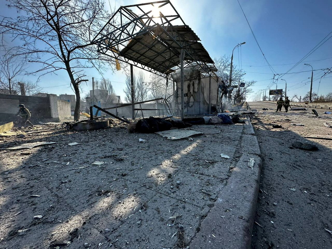 After a Russian military strike in Kherson