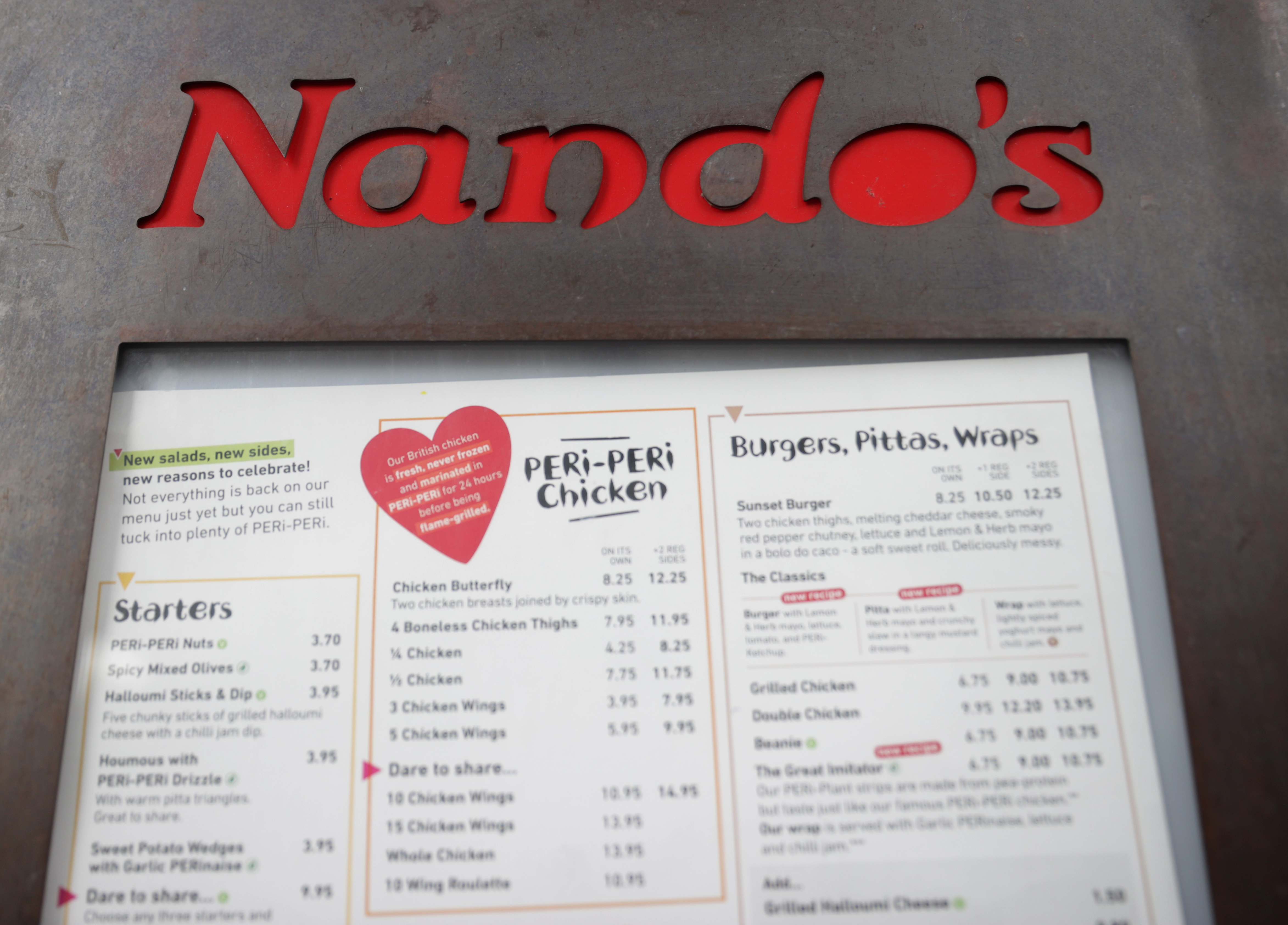 General view of a Nandos restuarant in London