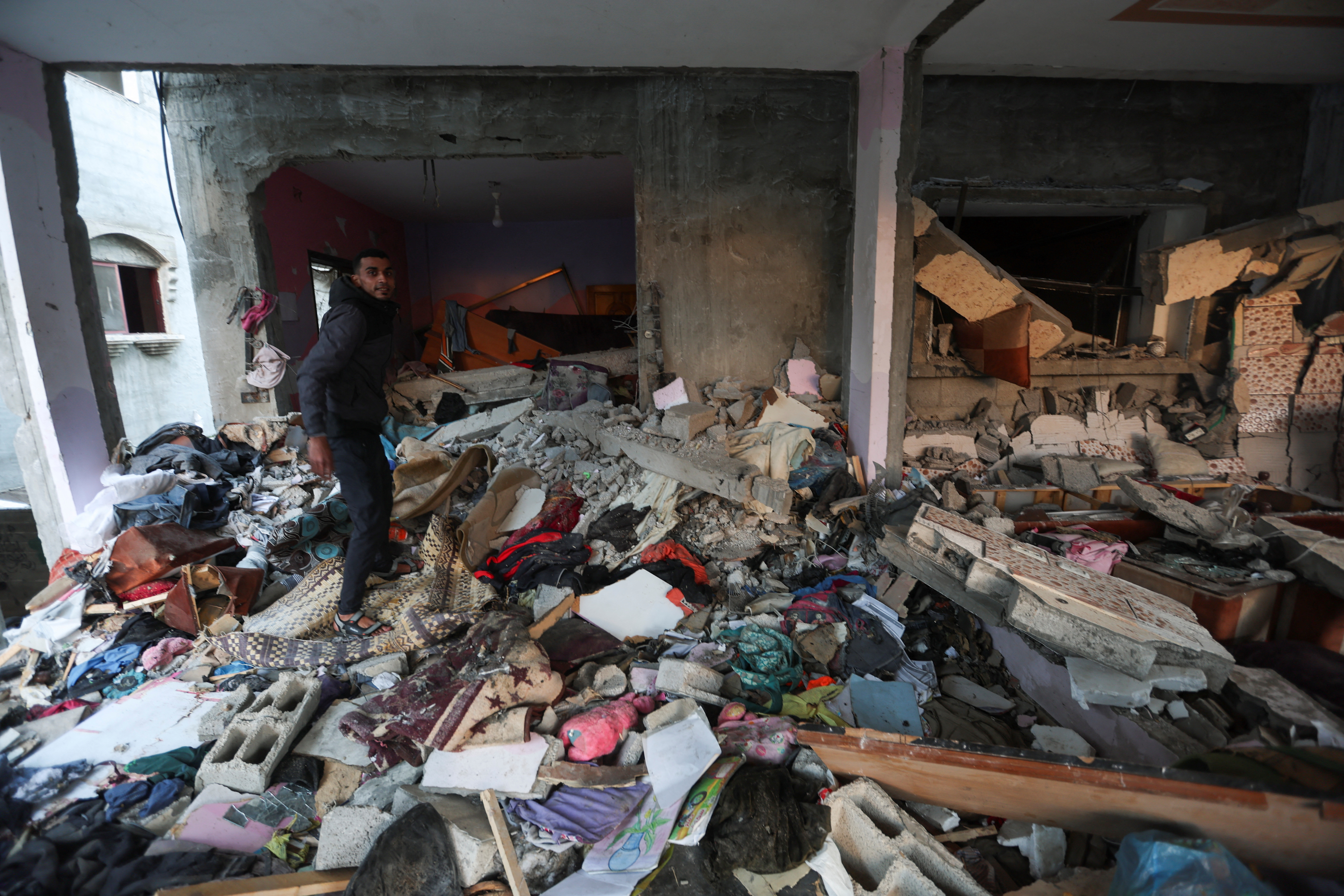 Aftermath of an Israeli strike, in Rafah
