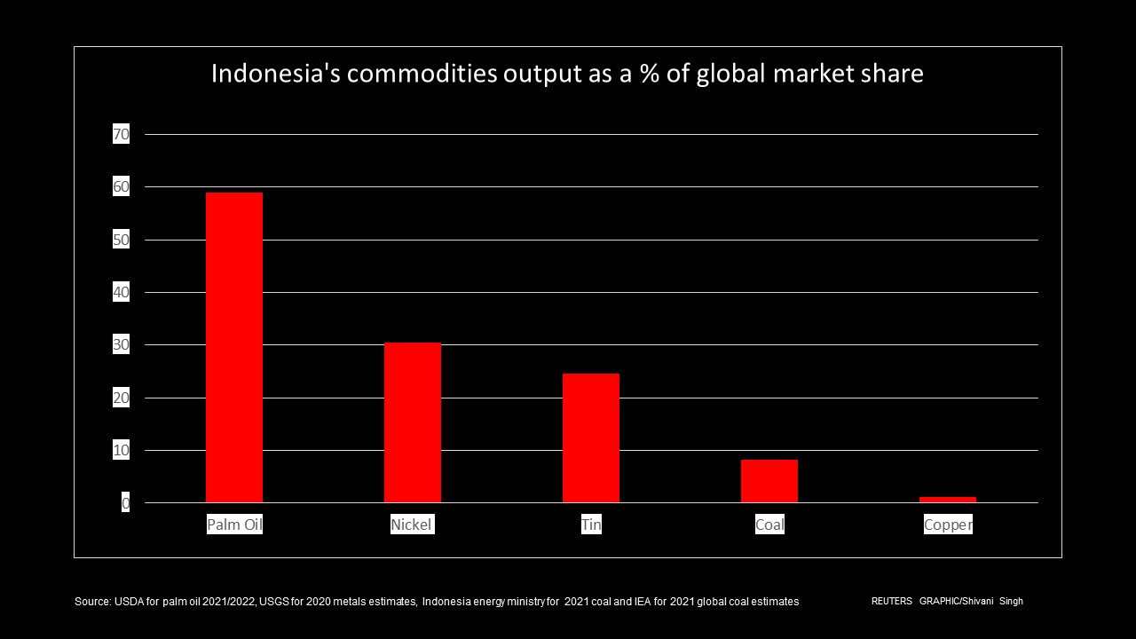 Indonesia's commodities market share