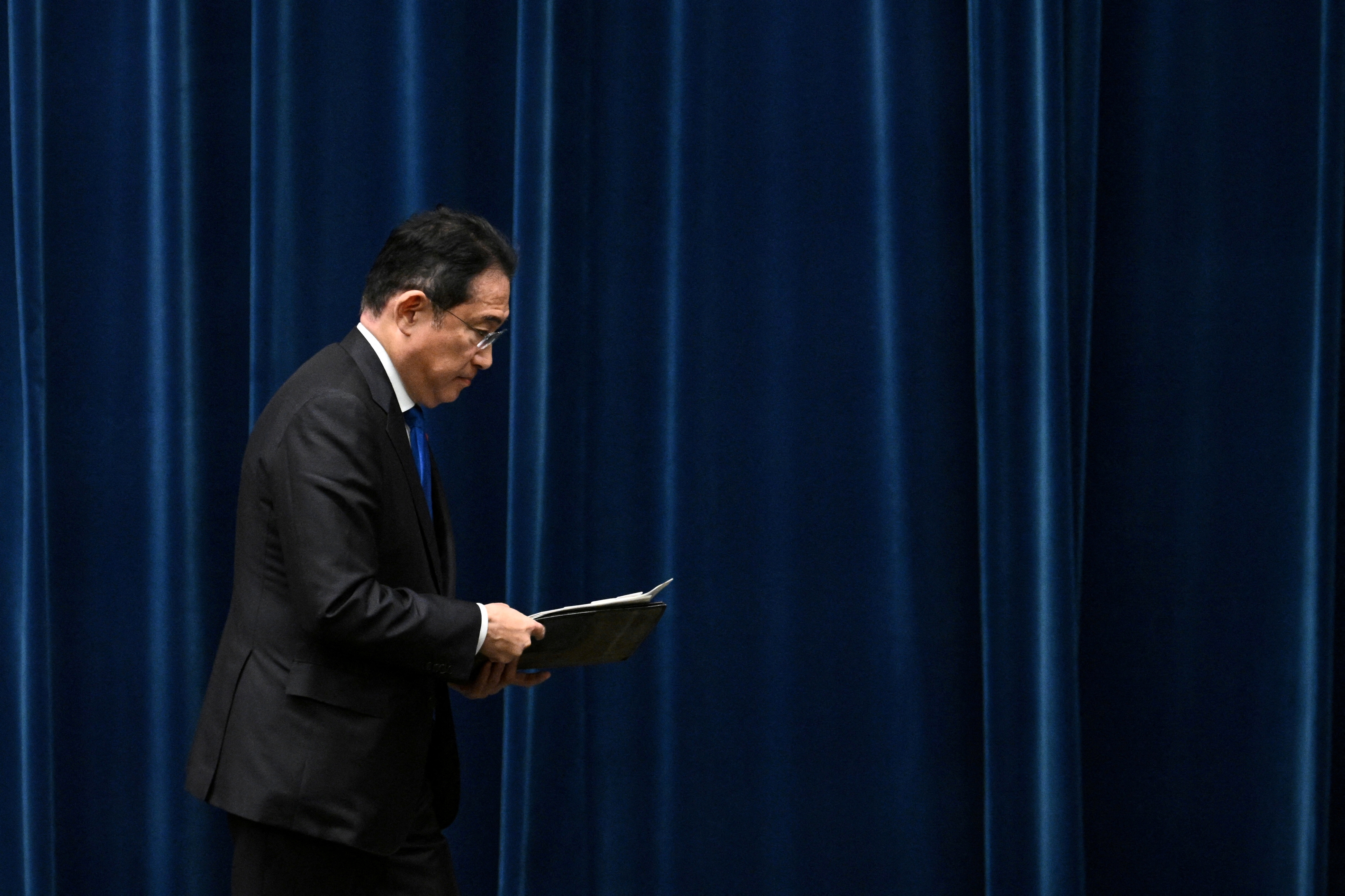 Japan's PM Kishida holds a press conference, in Tokyo