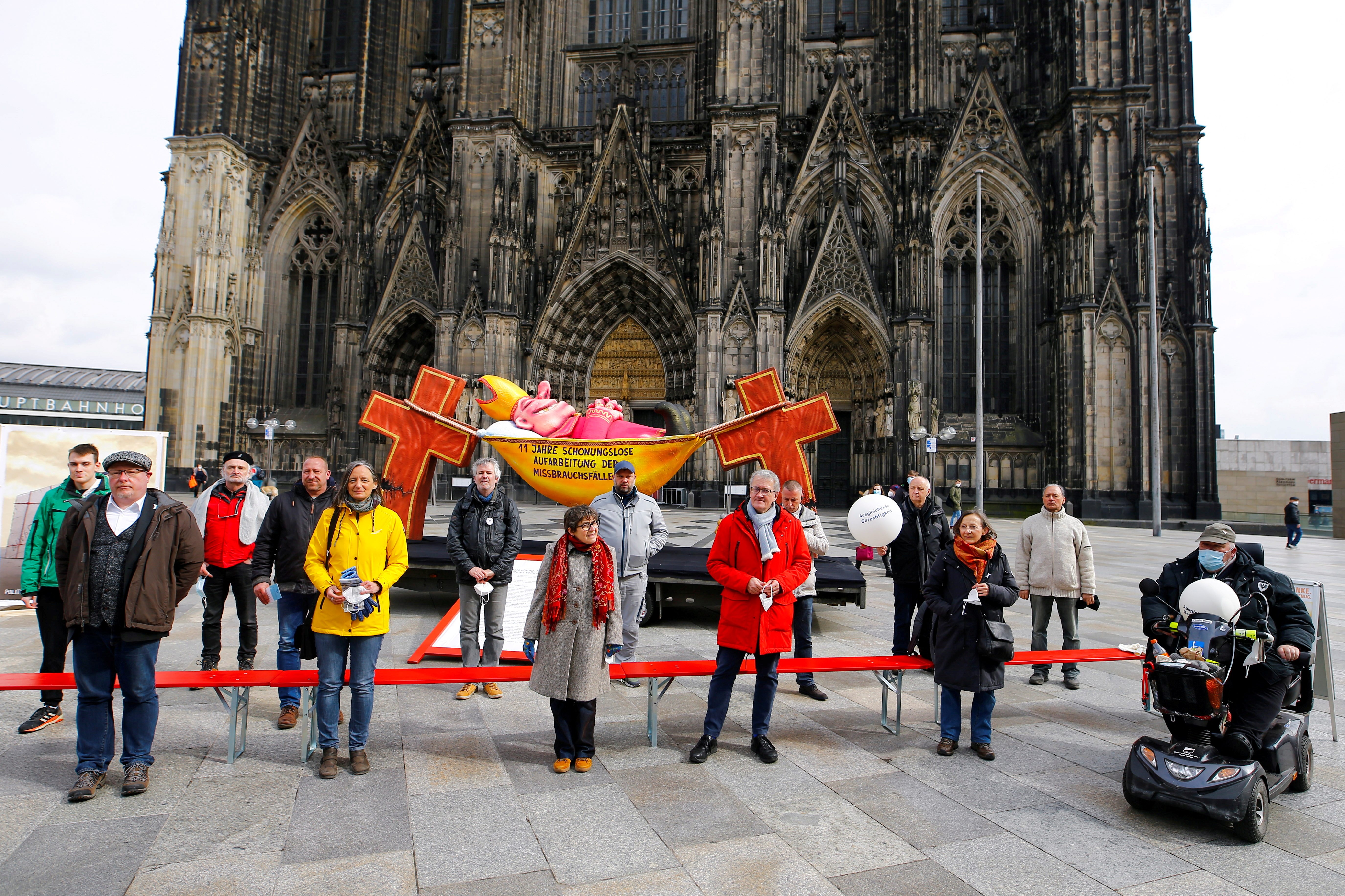 Protest against sexual abuse in front of Cologne Cathedral