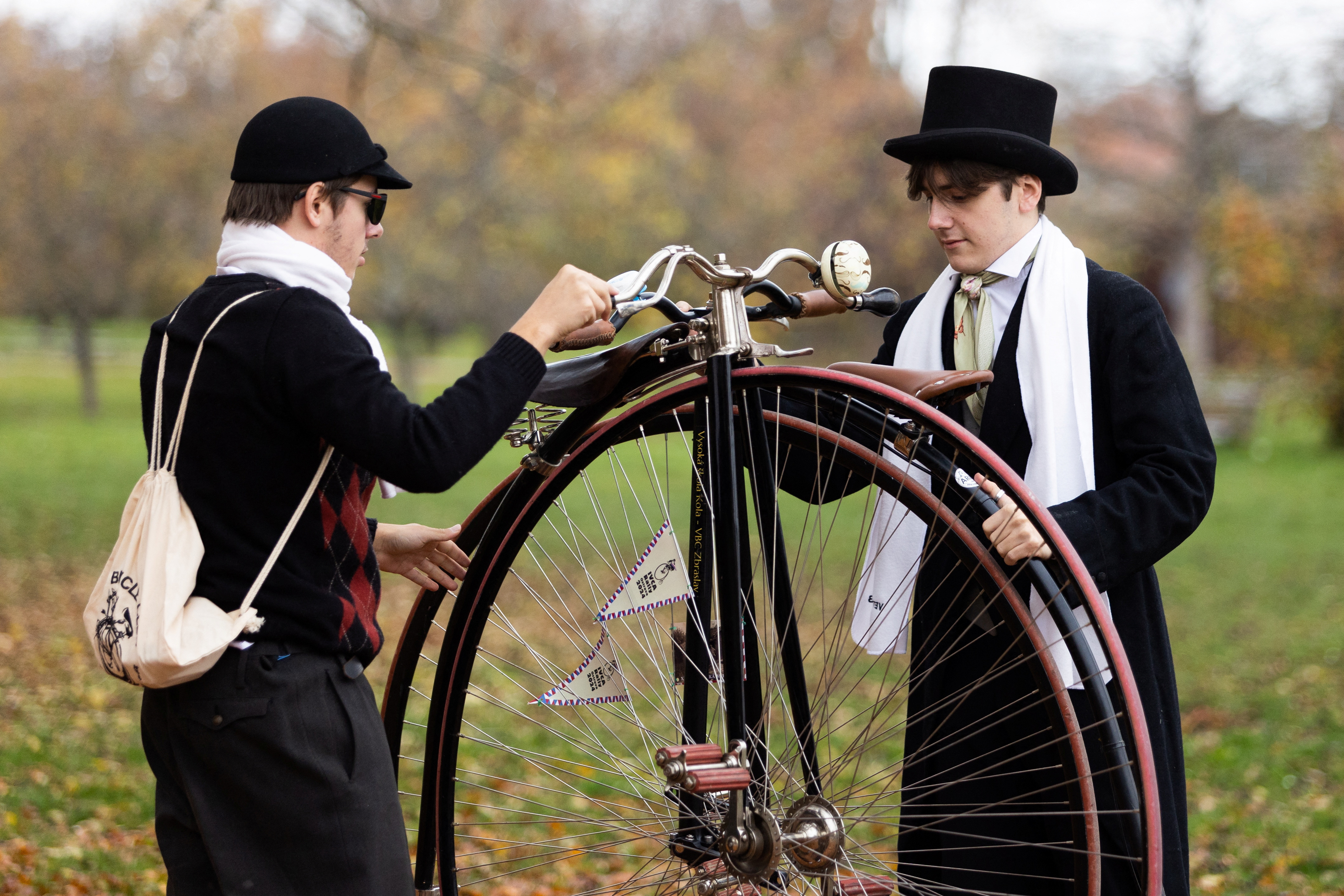Riding high: The annual penny farthing bicycle race in Prague