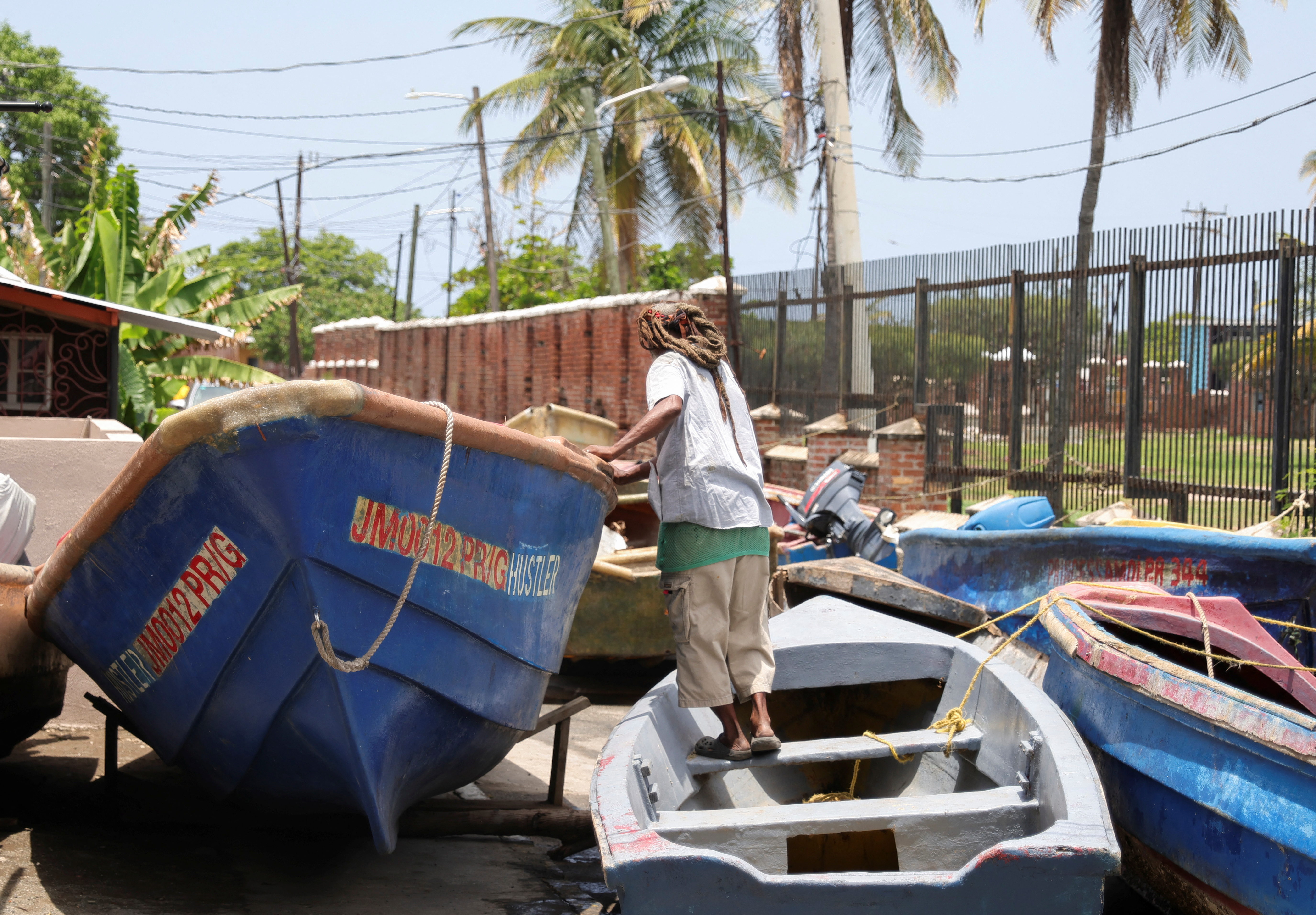Preparation for Hurricane Beryl, in Port Royal