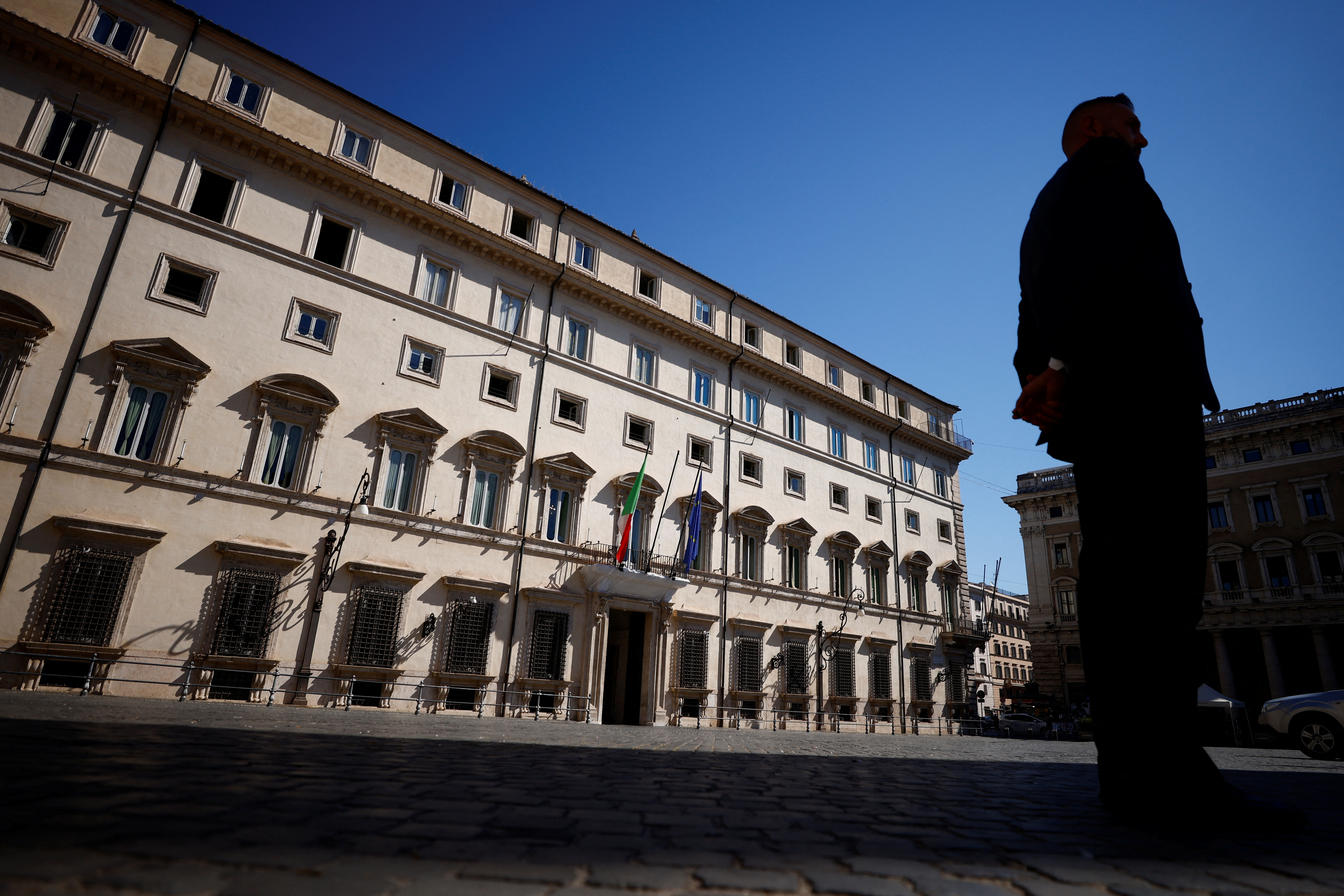 A view of the Prime Minister's office Chigi Palace in Rome