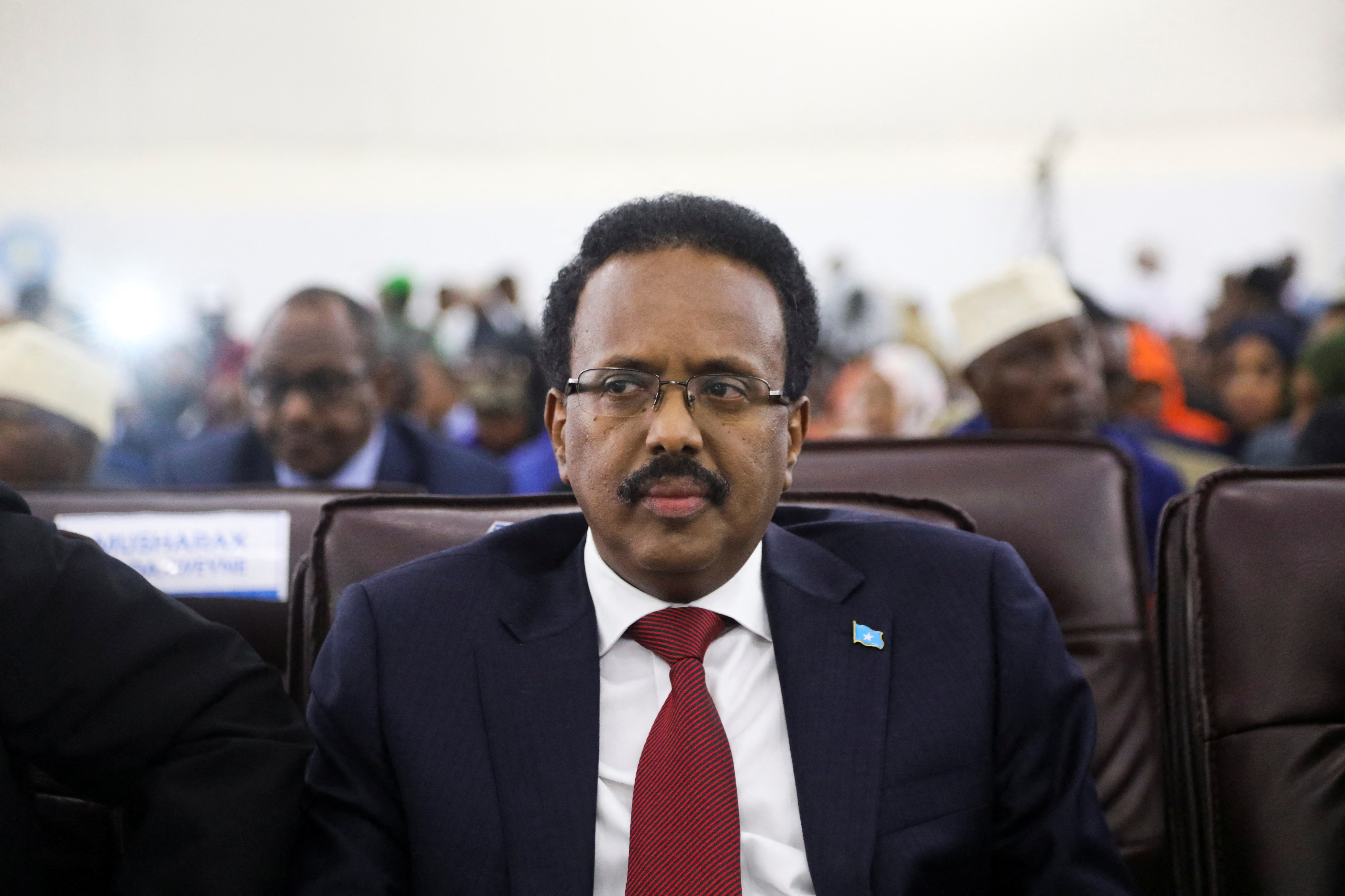 Mohamed Abdullahi Mohamed is seen during the first round of voting in Mogadishu