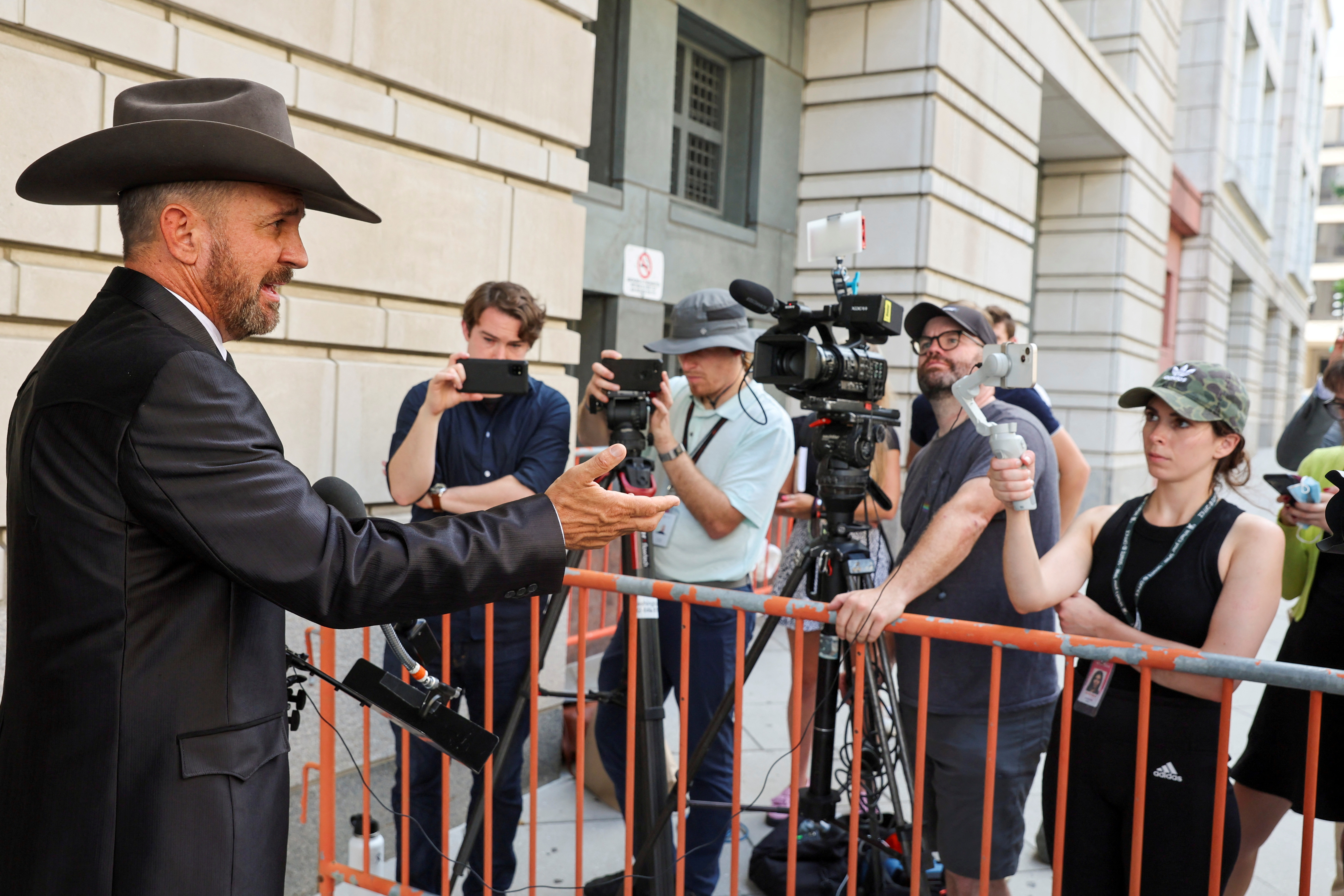 "Cowboys for Trump" New Mexico at Federal Court for sentencing for role in Capitol riot on Jan 6