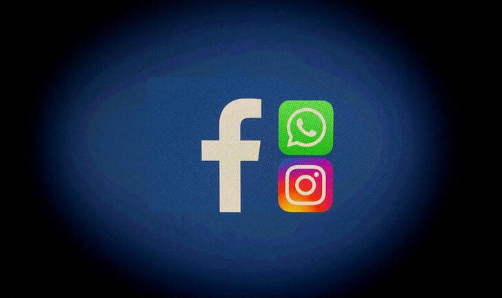 Facebook, WhatsApp and Instagram logos are displayed in this illustration
