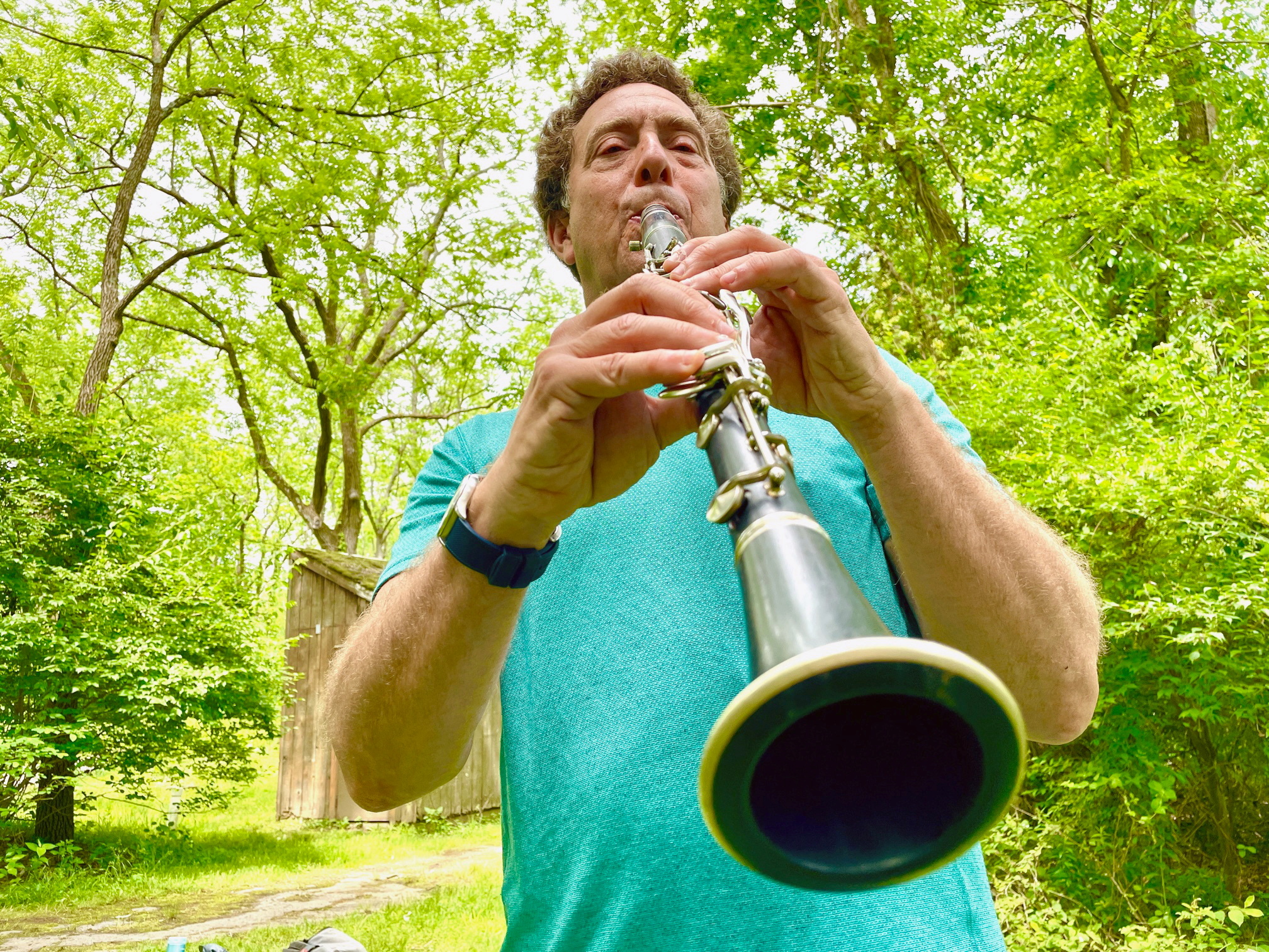 David Rothenberg, a professor of philosophy and music at the New Jersey Institute of Technology, plays the clarinet along with the sounds of cicadas