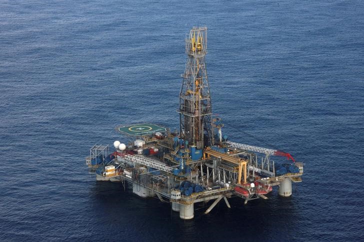 The Homer Ferrington gas drilling rigis seen during President Demetris Christofias' visit in the east Mediterranean, Nicosia