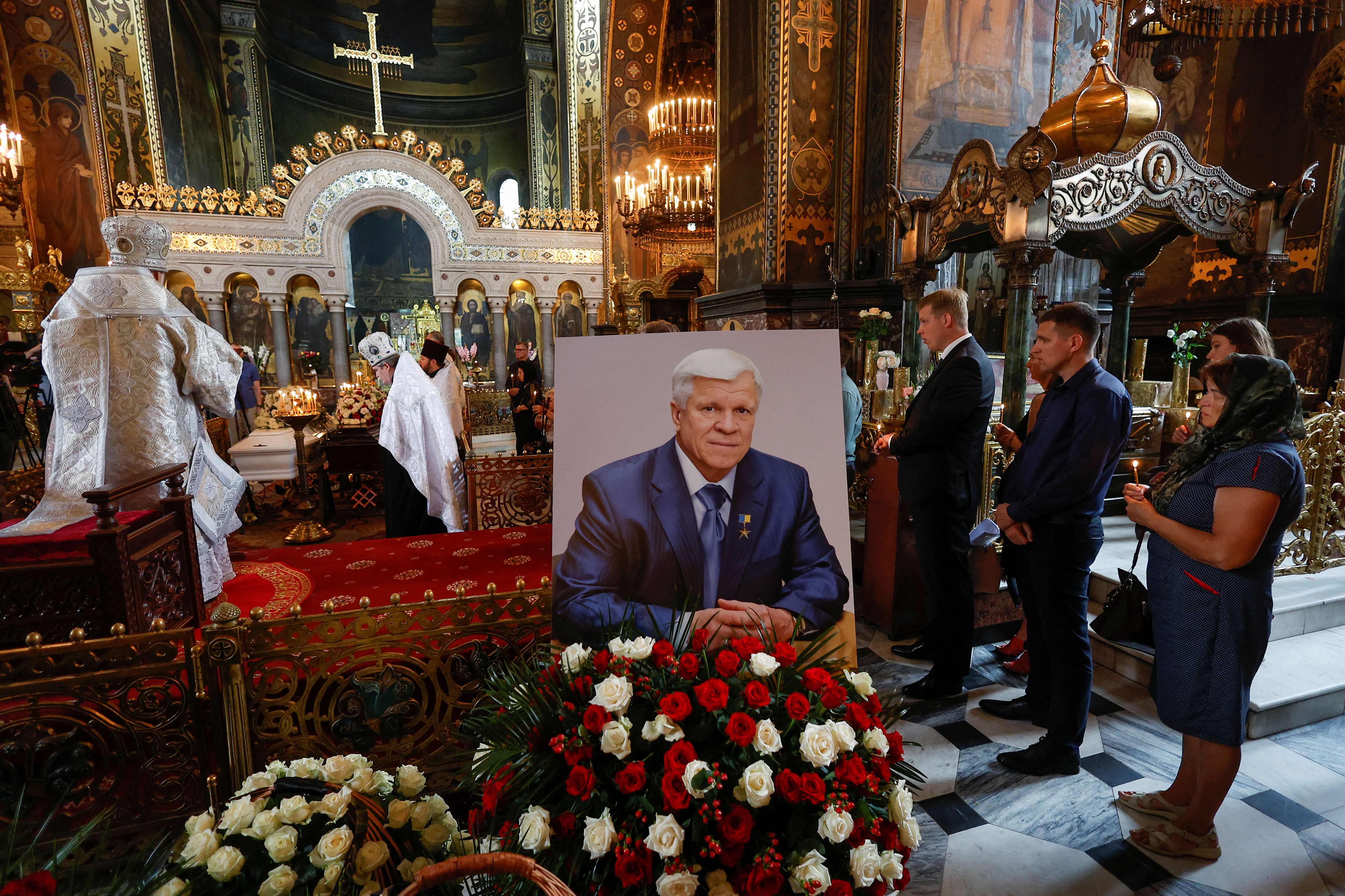 Funeral ceremony for Oleksiy Vadaturskyi and his wife Raisa in Kyiv