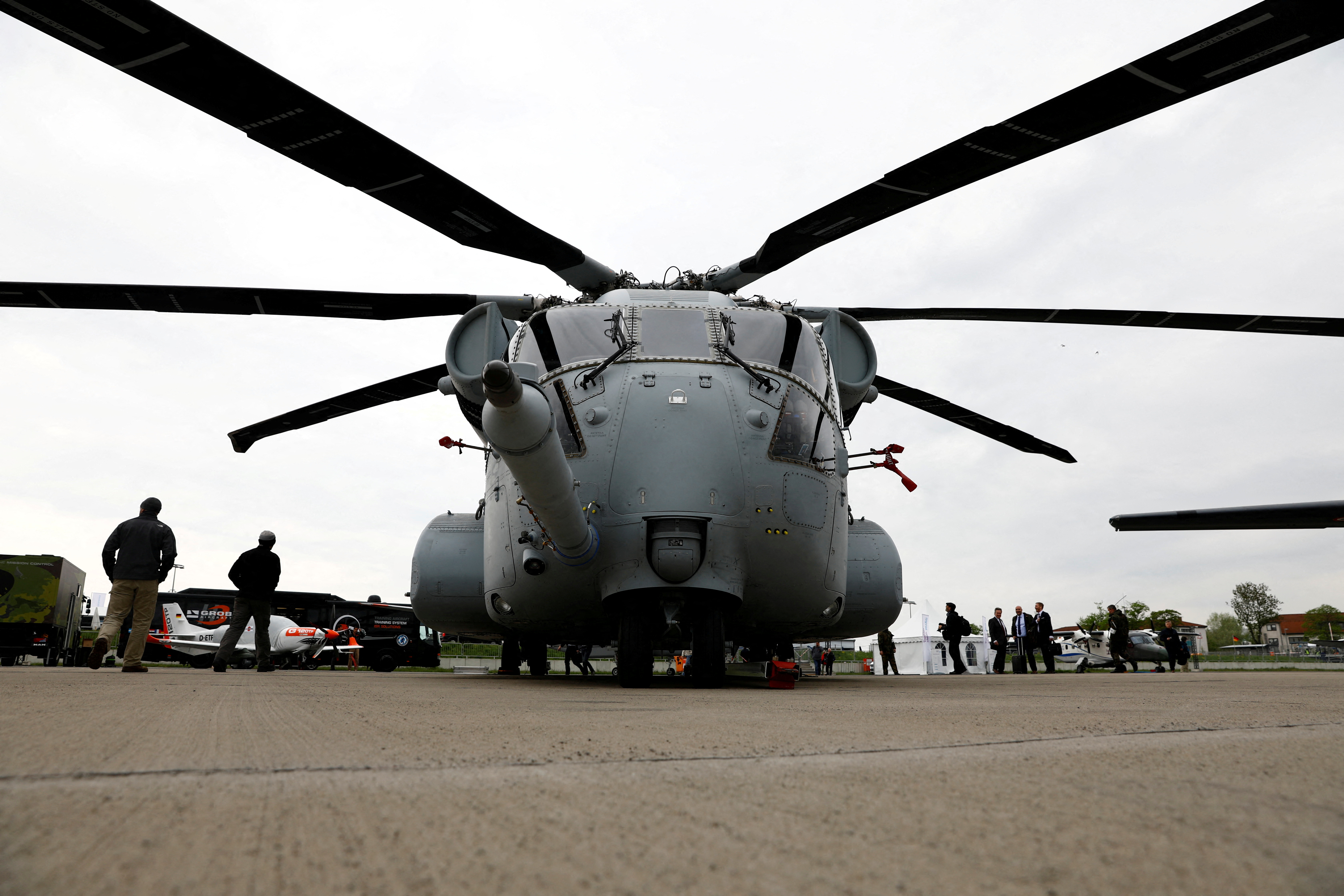 A Sikorsky CH-53K King Stallion helicopter is seen at the ILA Air Show in Berlin